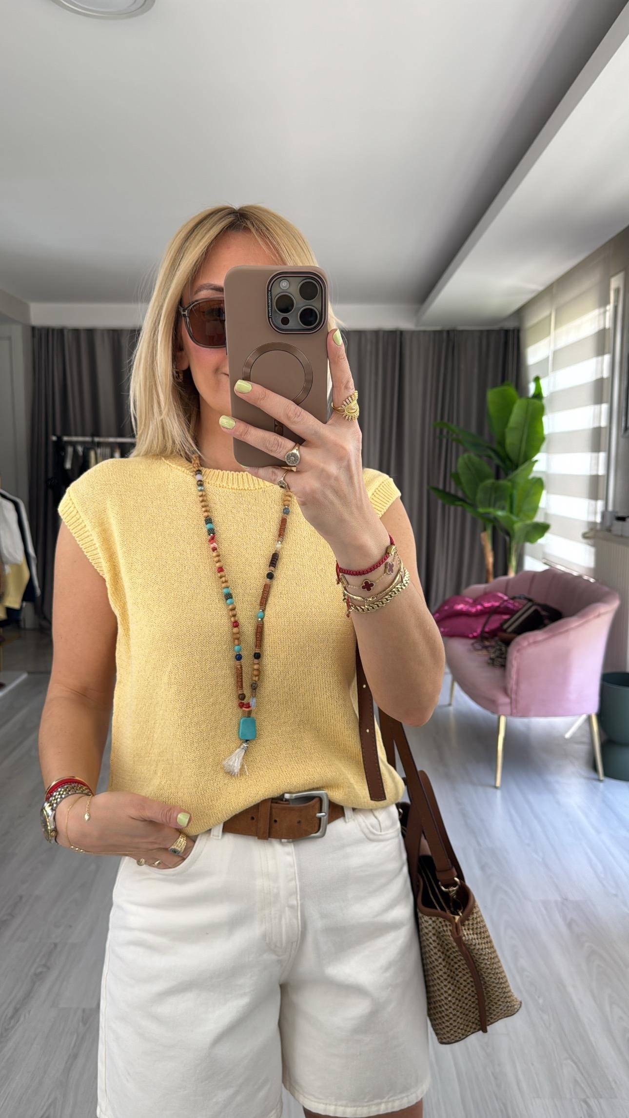 Orijinal Marka Sarı Merserize Triko