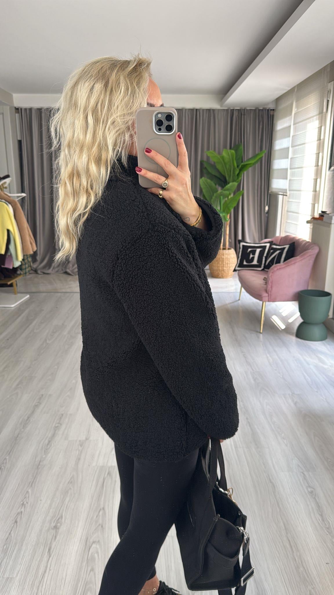 Orijinal Model Siyah Teddy Mont