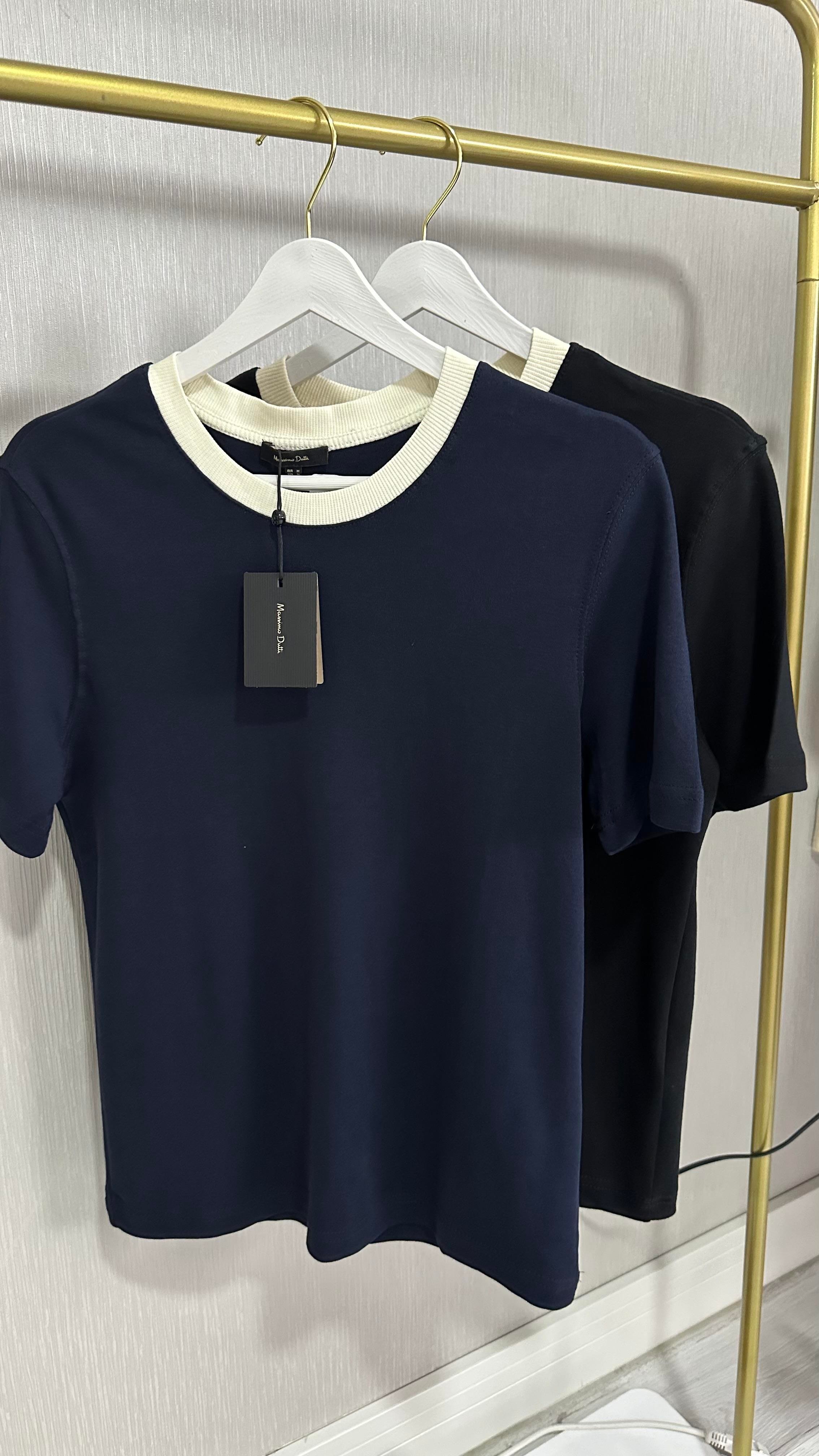 ORJİNAL MARKA, BEJ BİSİKLET YAKA, LACİVERT YARIM KOLLU TİŞÖRT