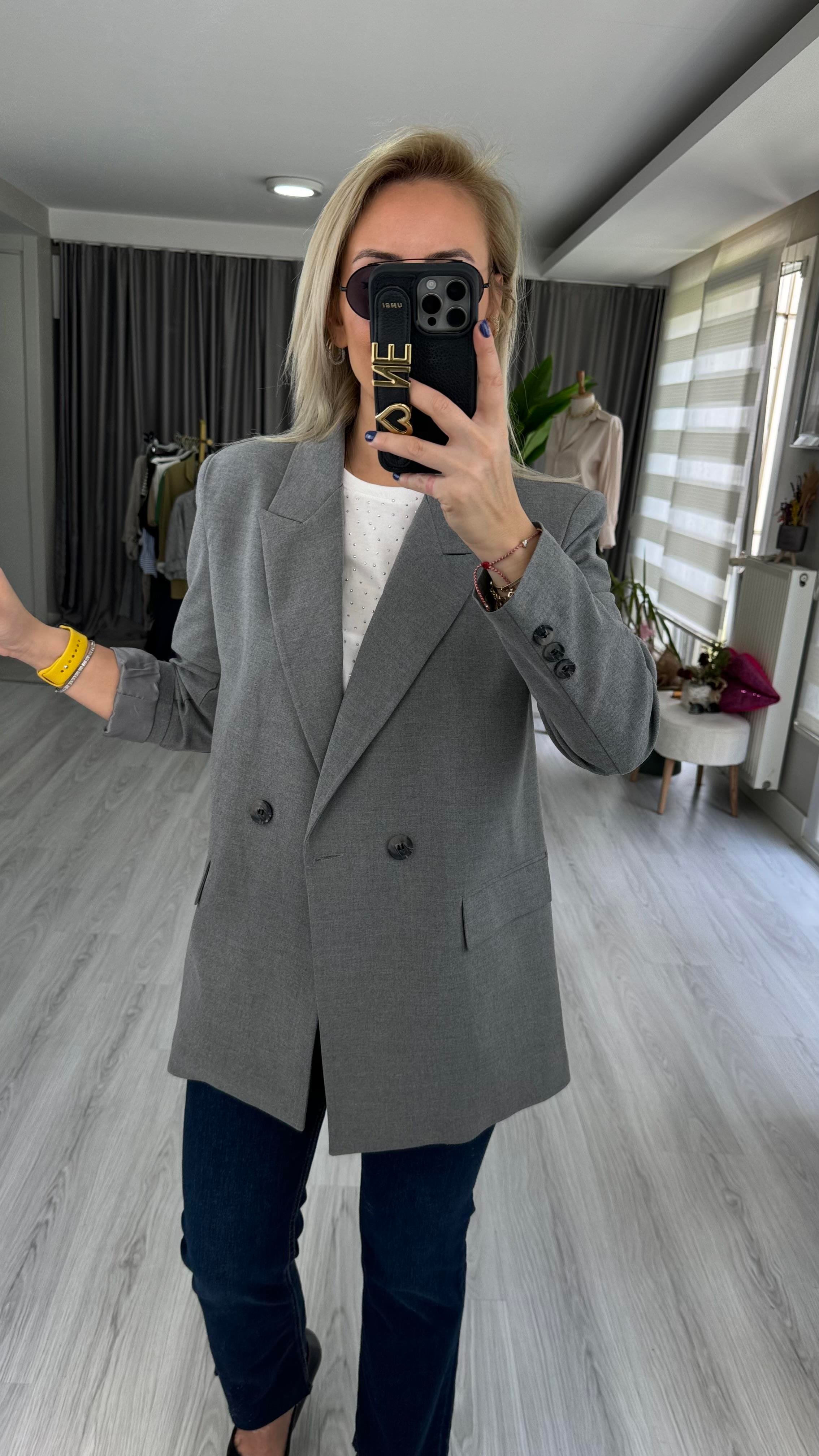 ORJİNAL MARKA GRİ BLAZER CEKET