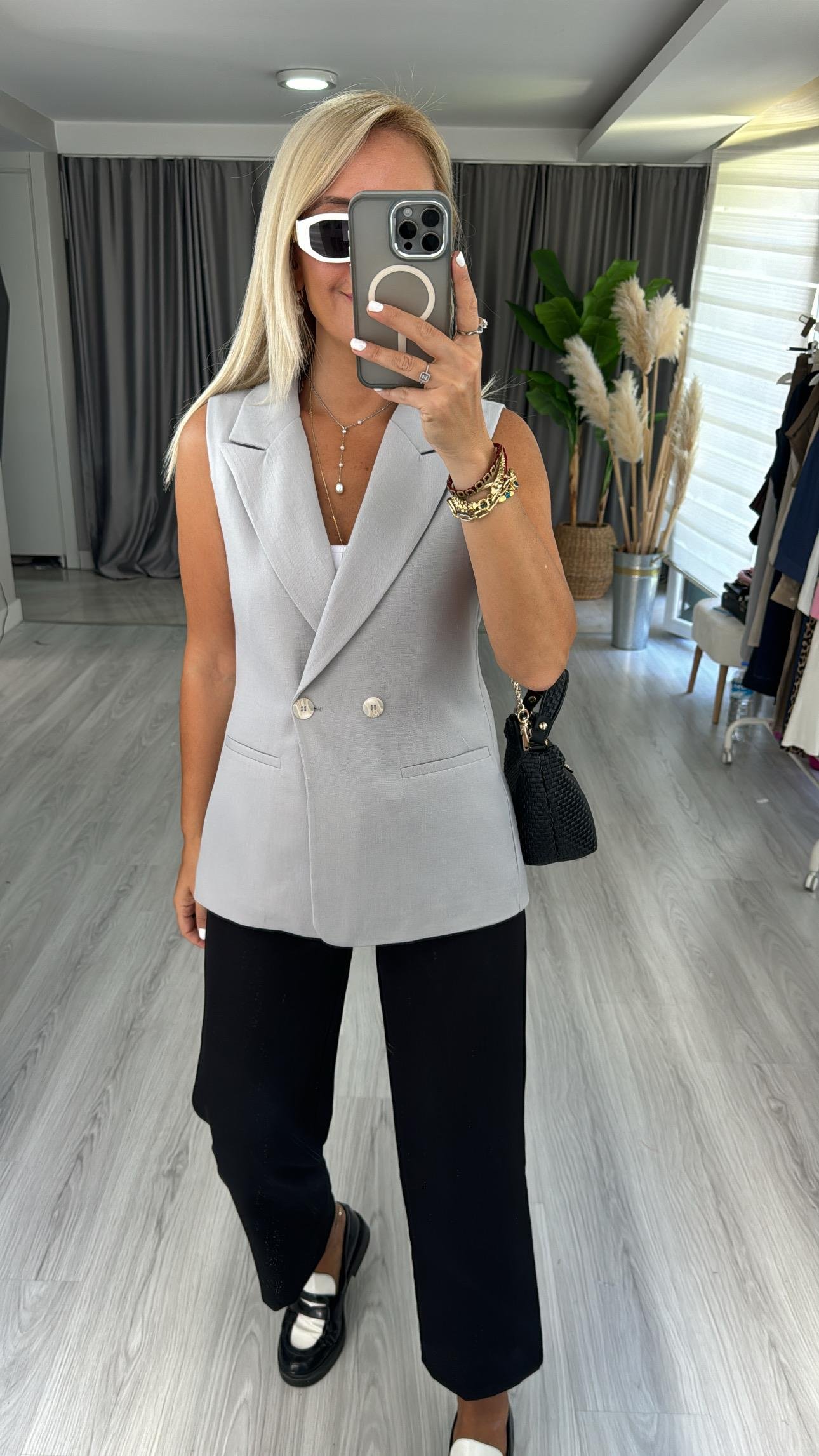 Orjinal Marka Gri Yelek