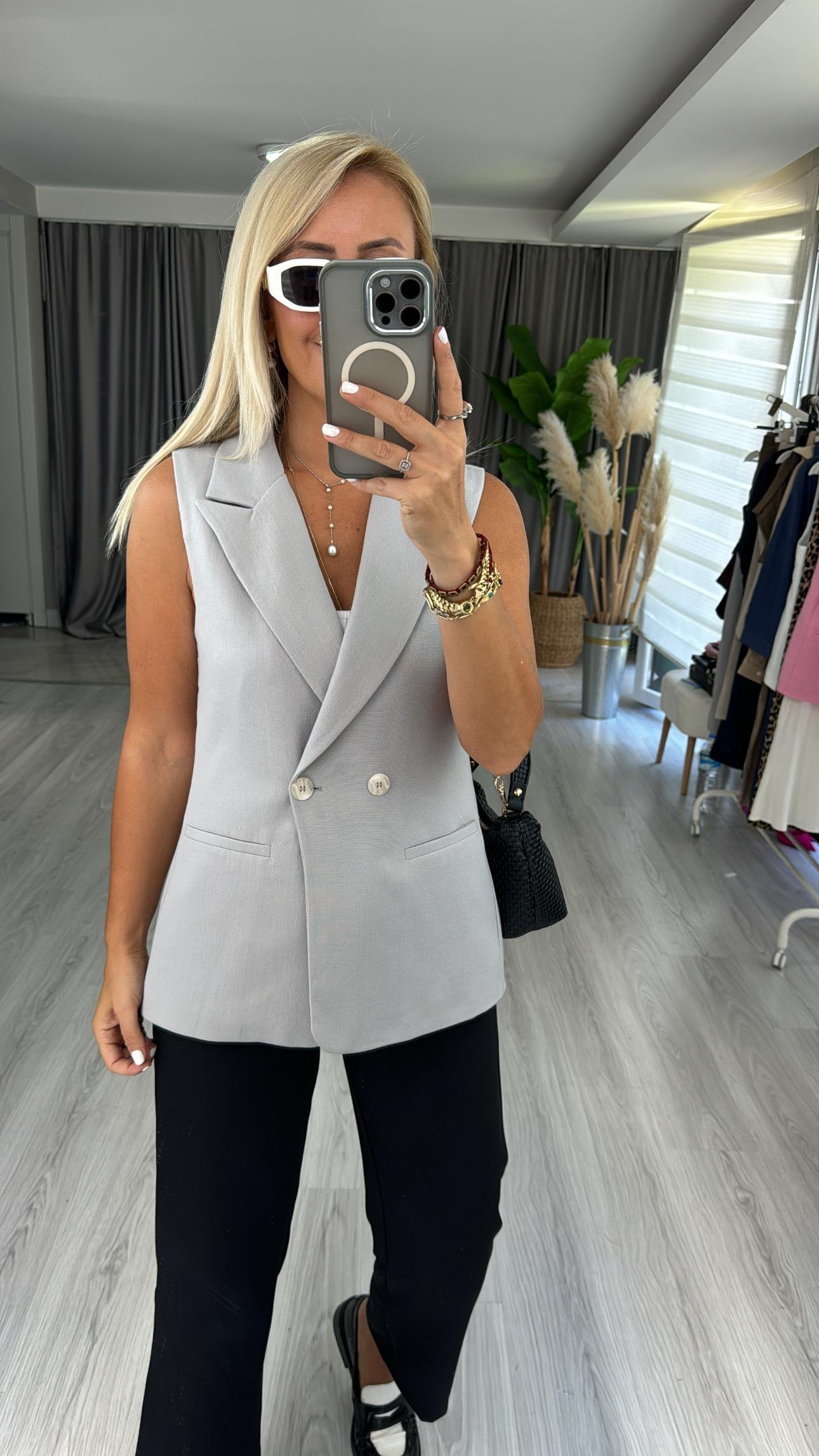 Orjinal Marka Gri Yelek