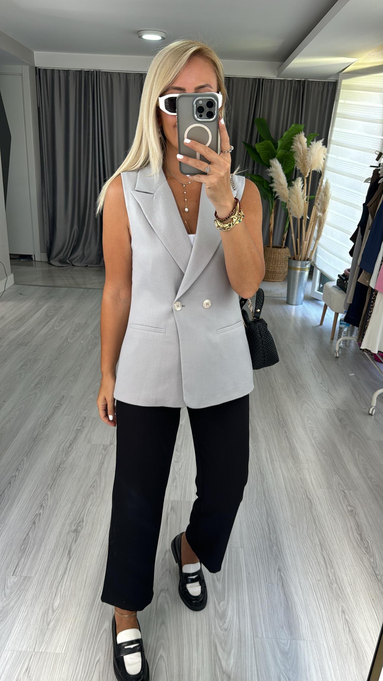 Orjinal Marka Gri Yelek