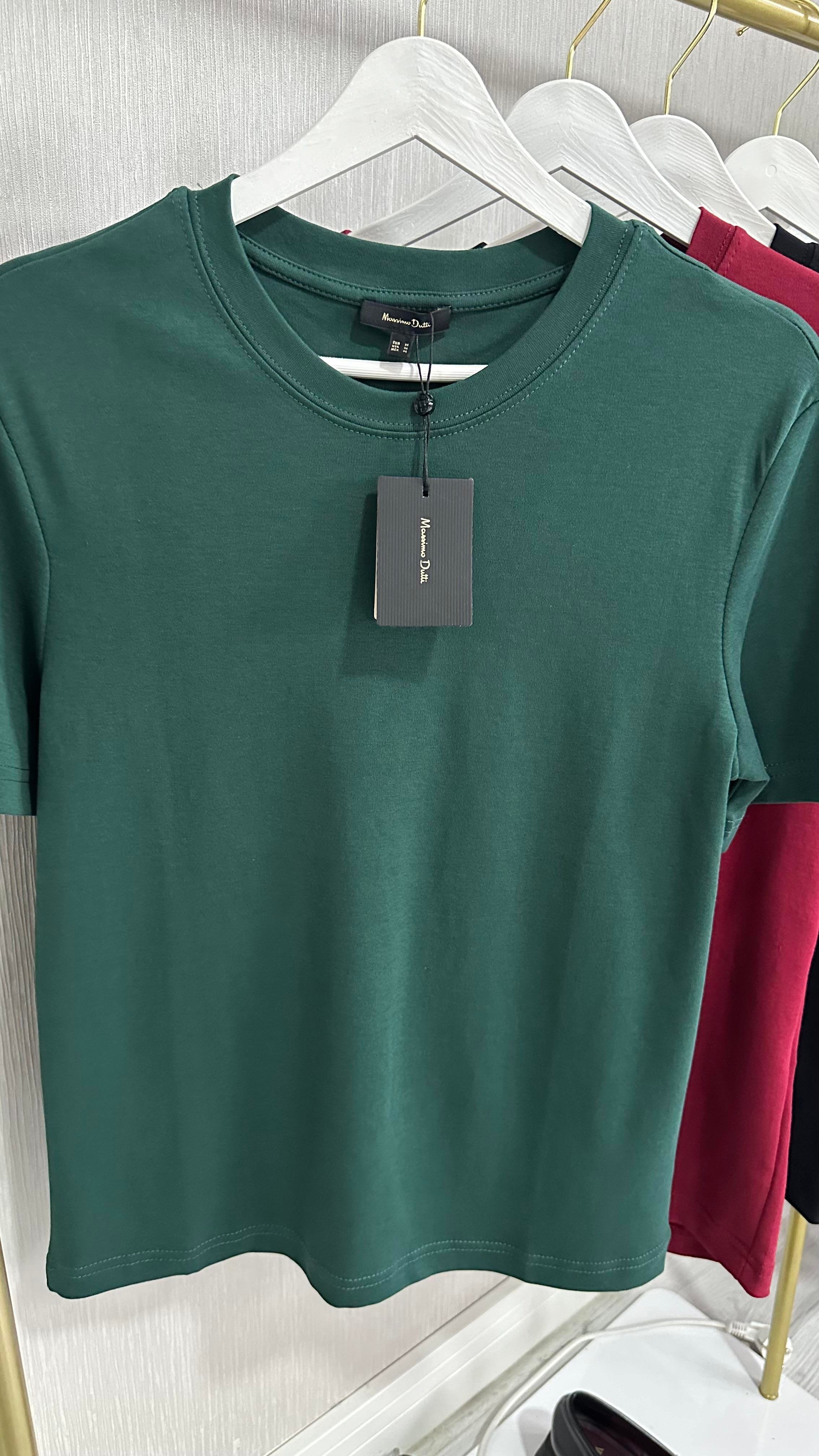 ORJİNAL MARKA KOYU YEŞİL PAMUKLU BASİC TİŞÖRT