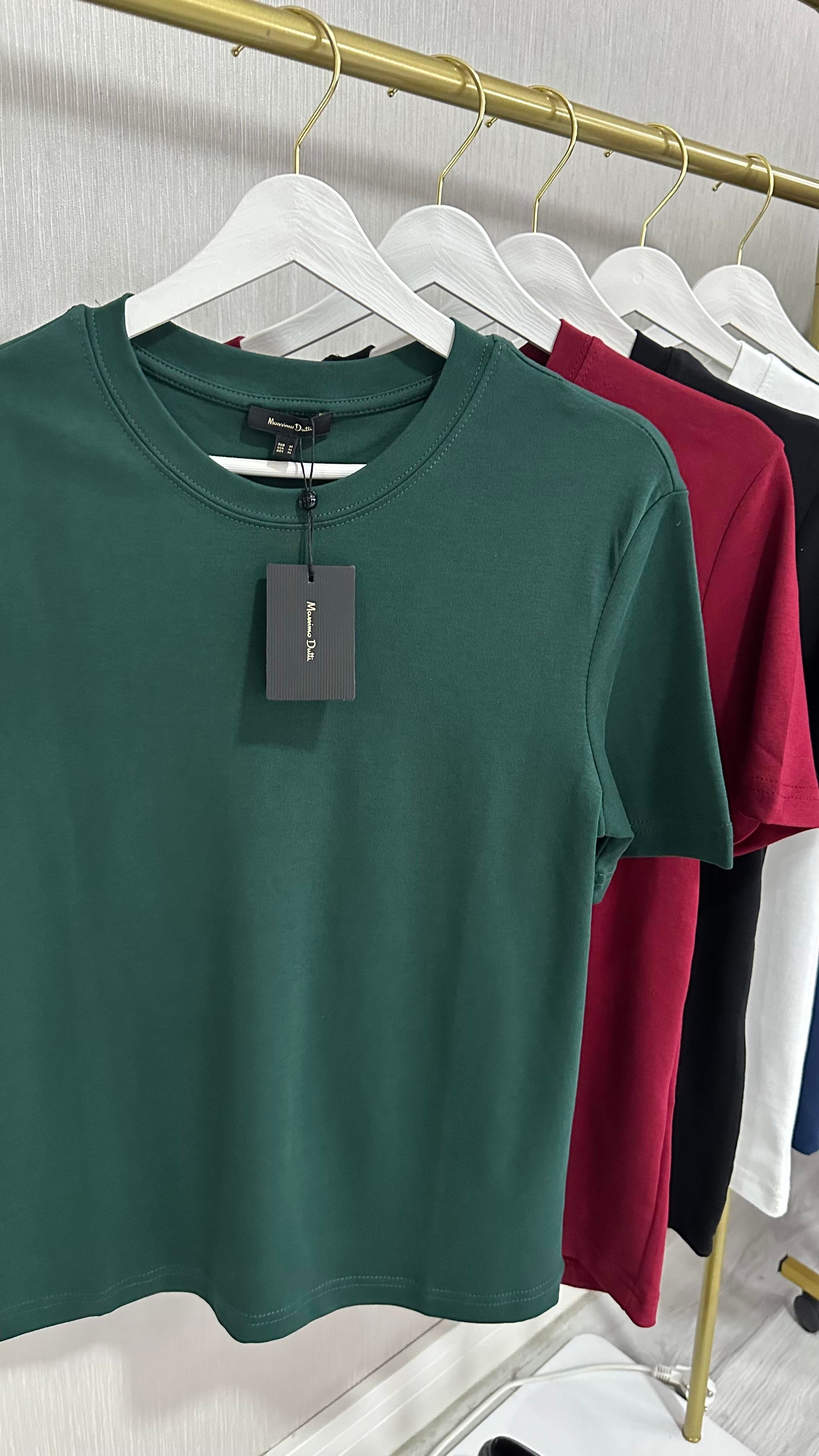 ORJİNAL MARKA KOYU YEŞİL PAMUKLU BASİC TİŞÖRT