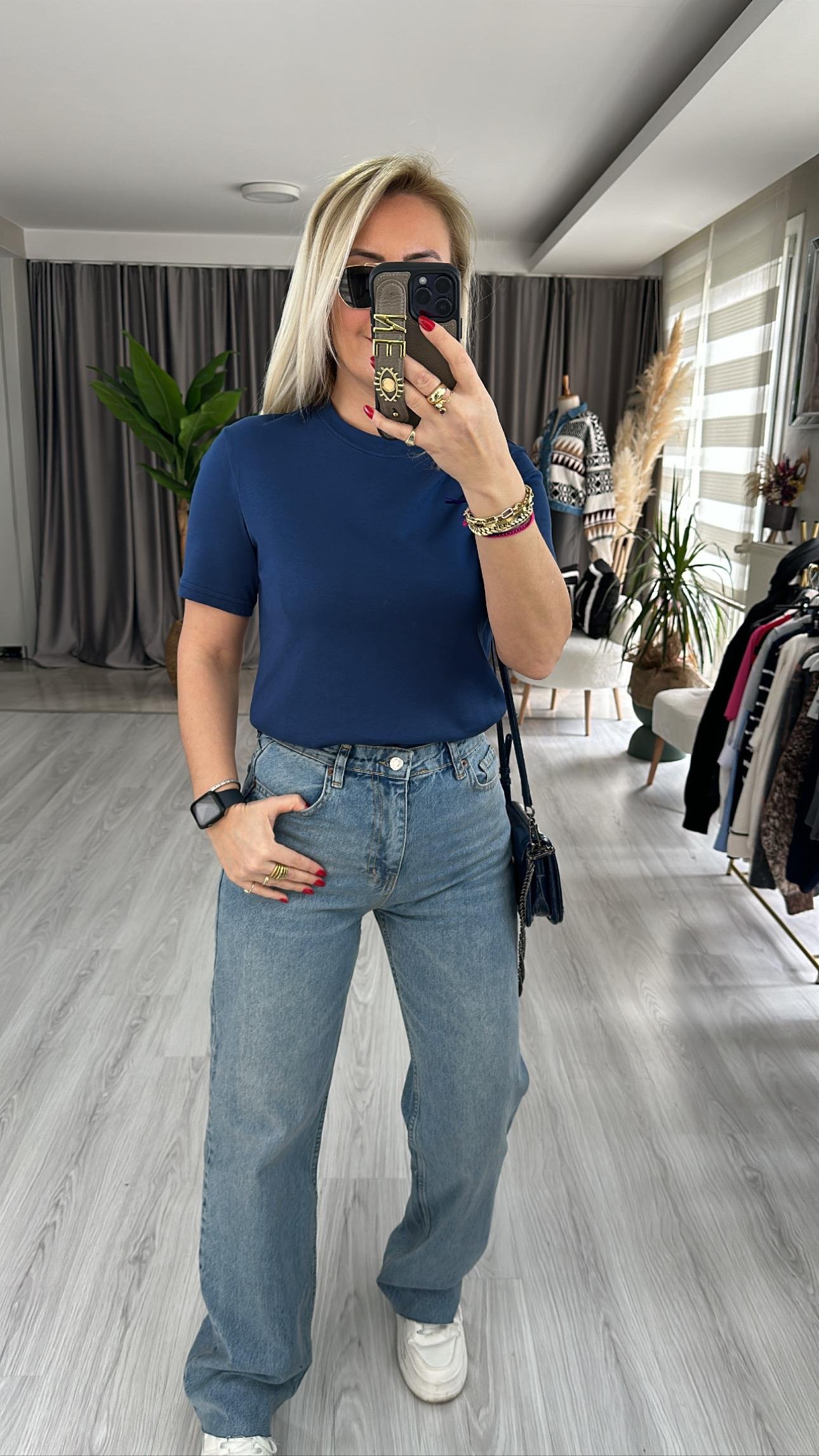 ORJİNAL MARKA LACİVERT PAMUKLU BASİC TİŞÖRT