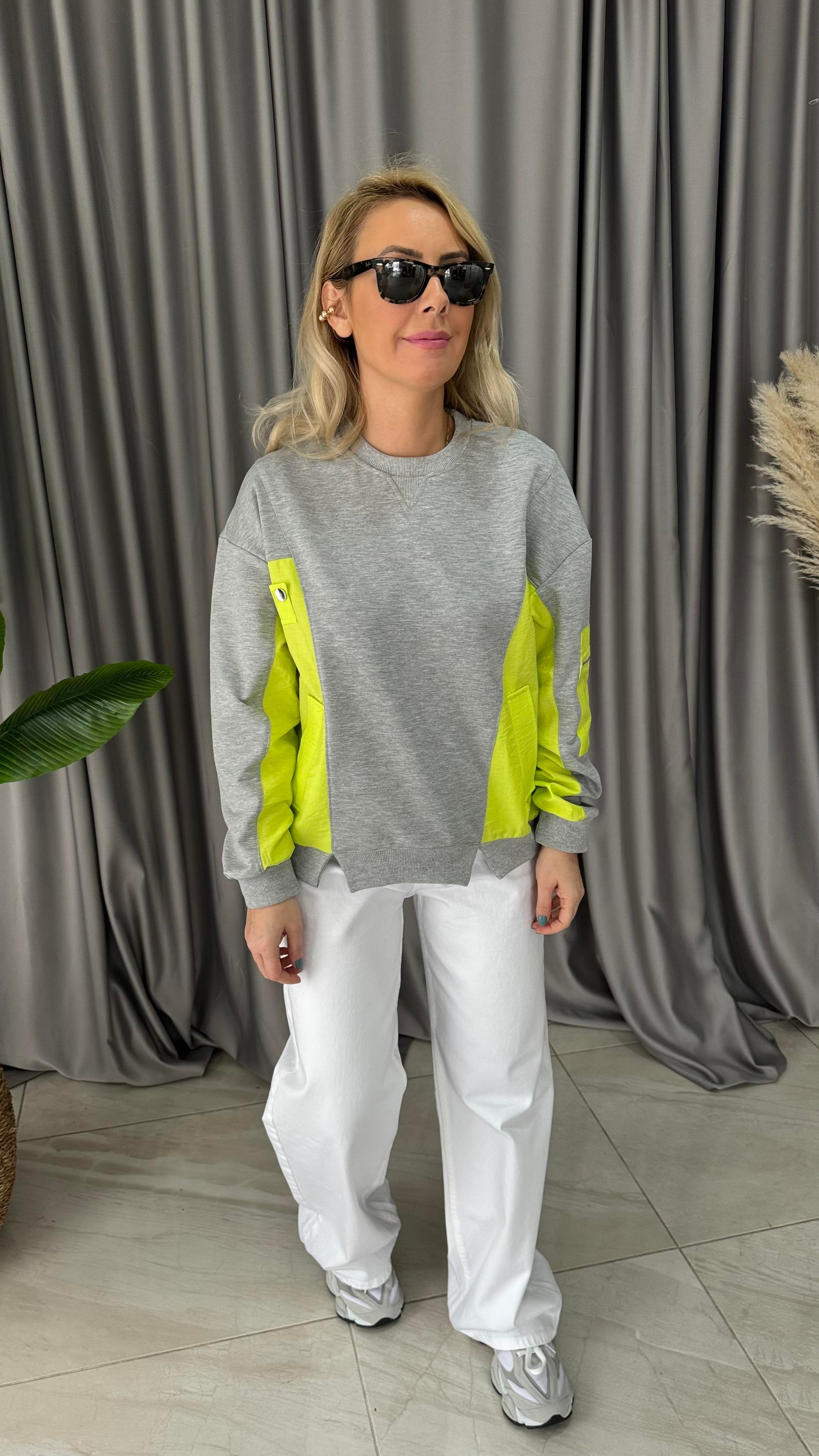 ORJİNAL MODEL PARAŞÜT NEON DETAYLI SWEAT
