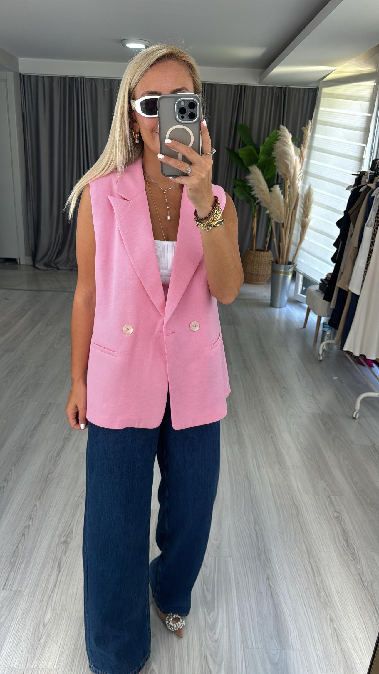 Orjinal Model Pembe Yelek