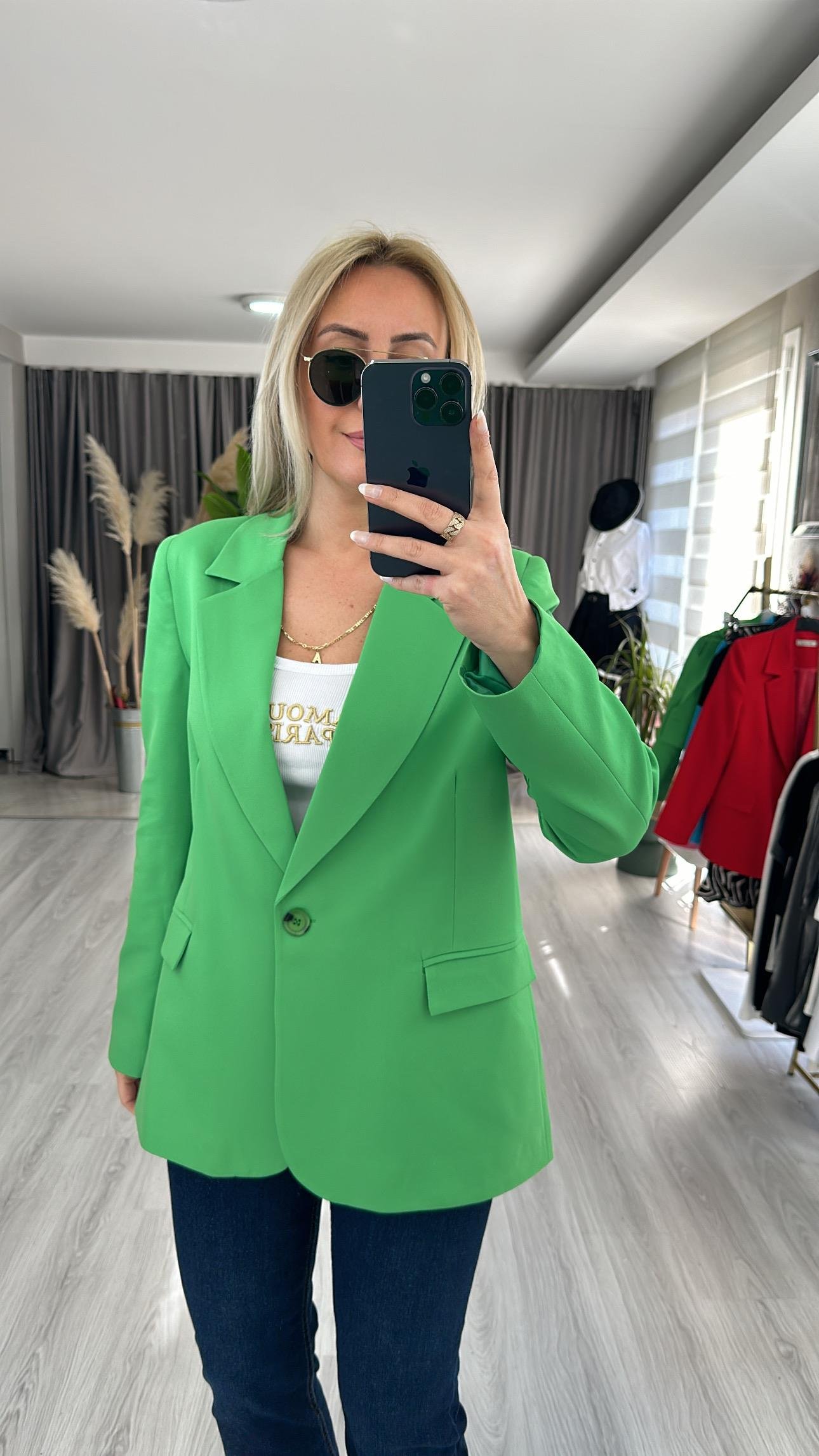 PREMİUM SERİ TEK DÜĞMELİ YEŞİL CEKET