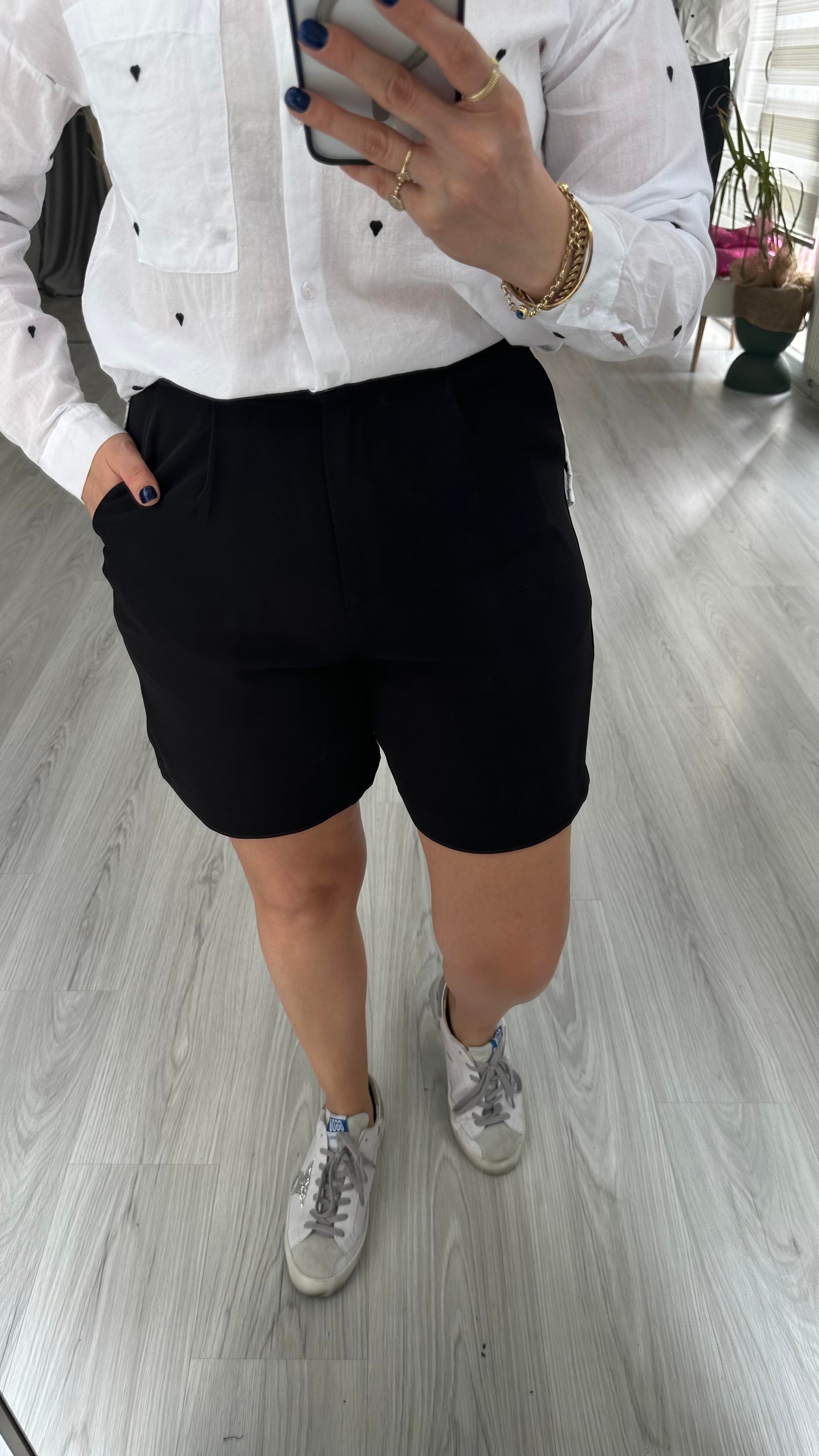 ŞEHİR BOY CEPLİ SİYAH ŞORT