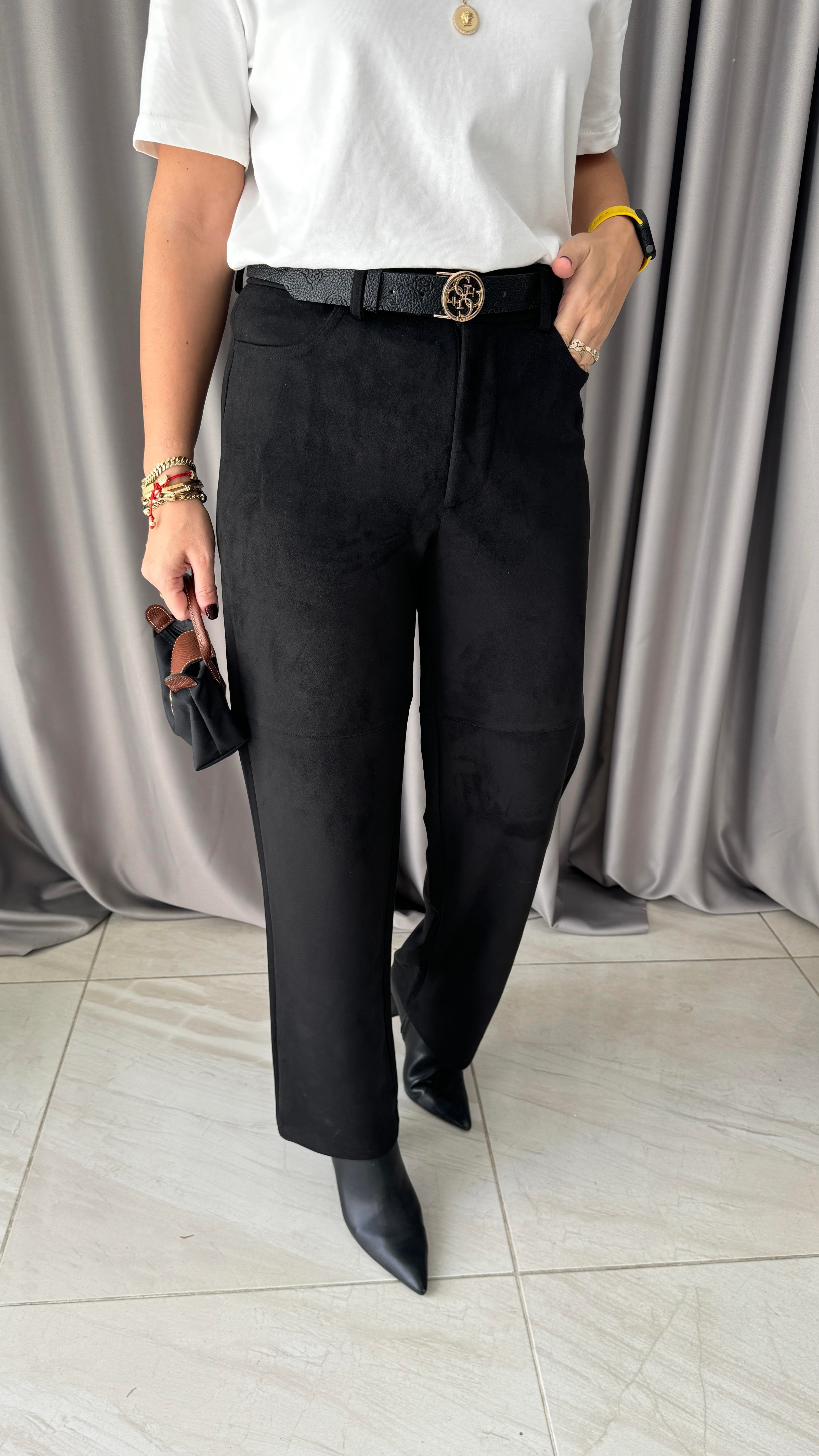 Siyah Süet Pantolon