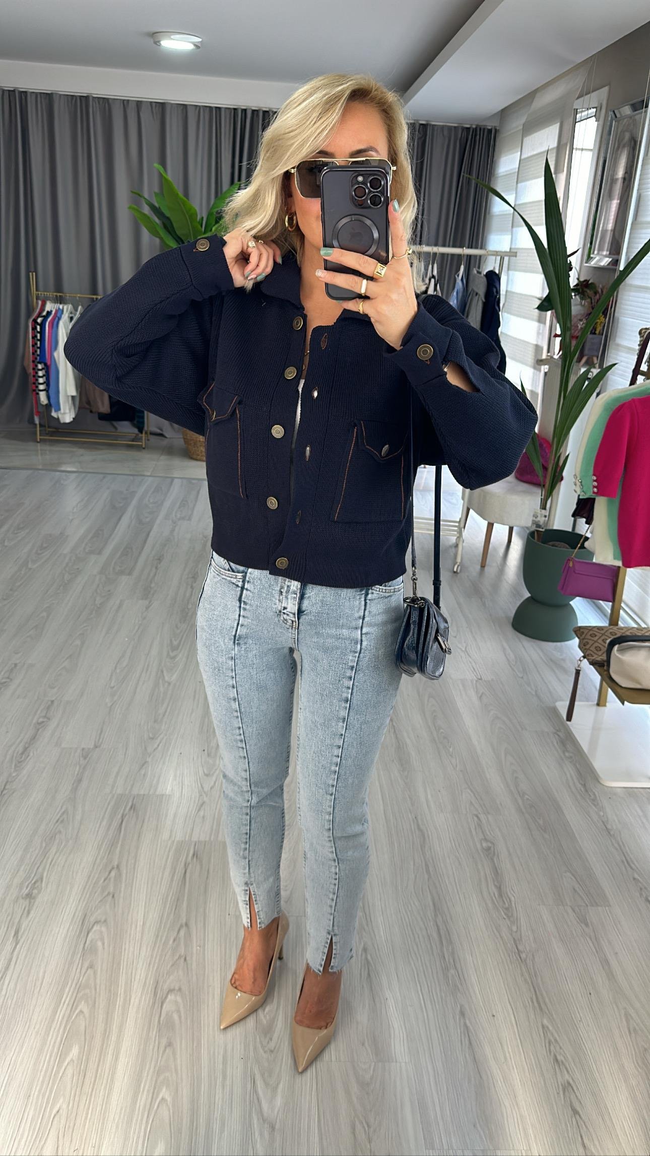 TABA DİKİŞLİ, LACİVERT TRİKO