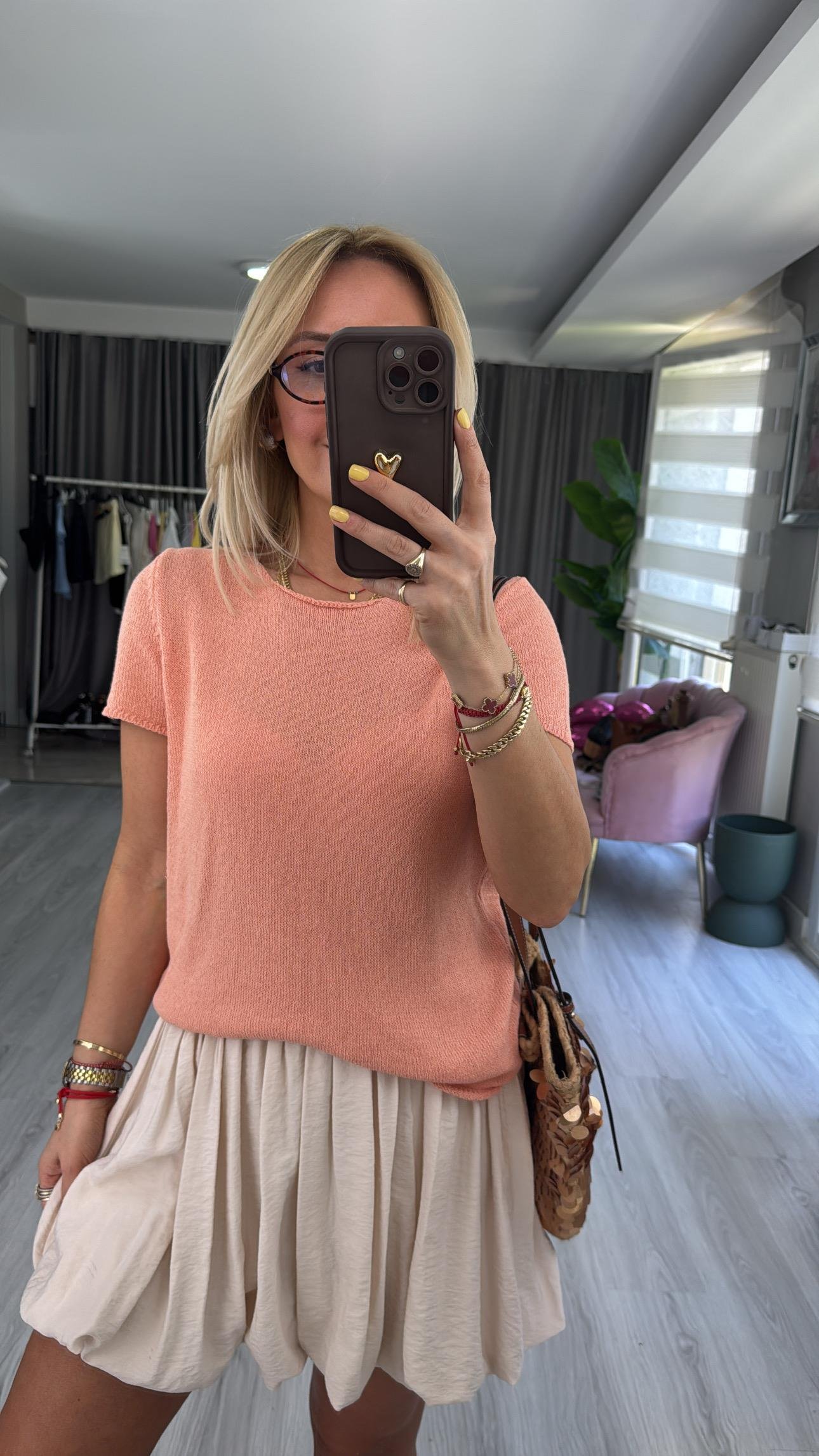 Yarım Kol Somon Merserize Triko