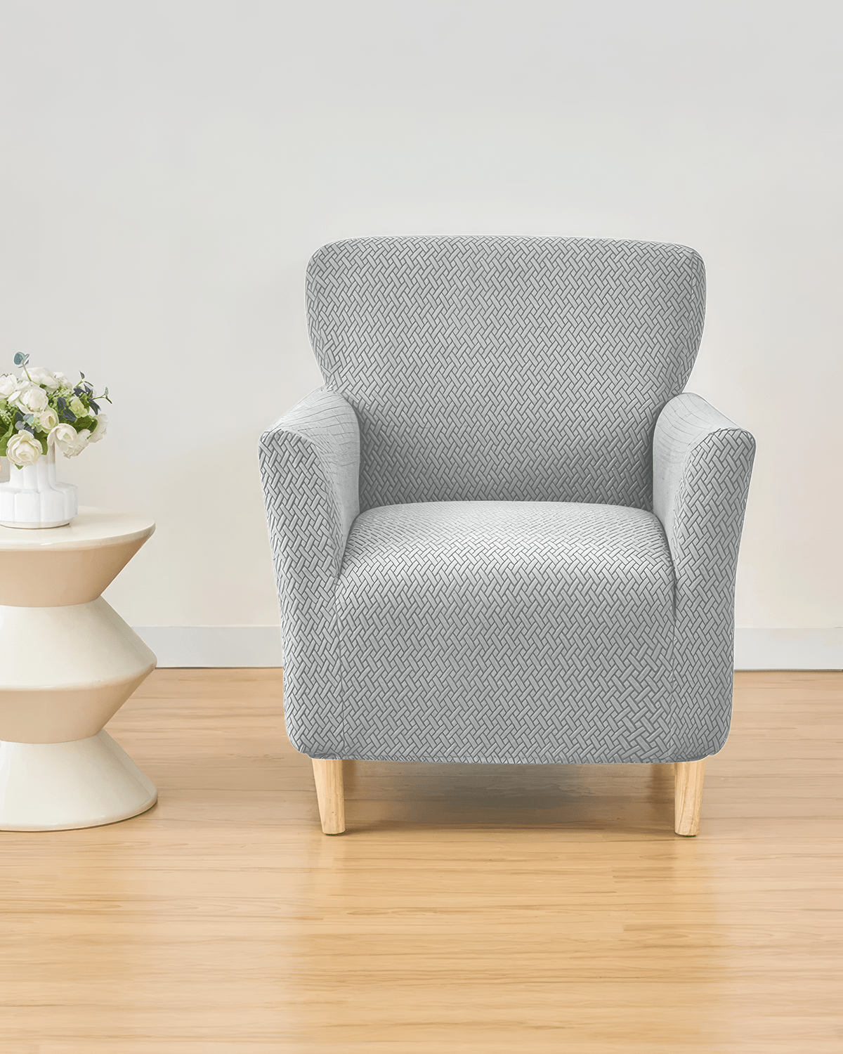 3.3.1.1 Koltuk Örtüsü Krem Koltuk Kılıfı Takımı Lastikli Sofa Cover / Gri