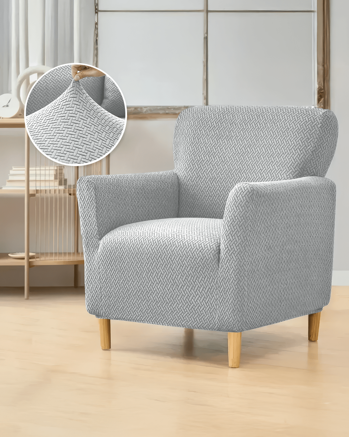3.3.1.1 Koltuk Örtüsü Krem Koltuk Kılıfı Takımı Lastikli Sofa Cover / Gri