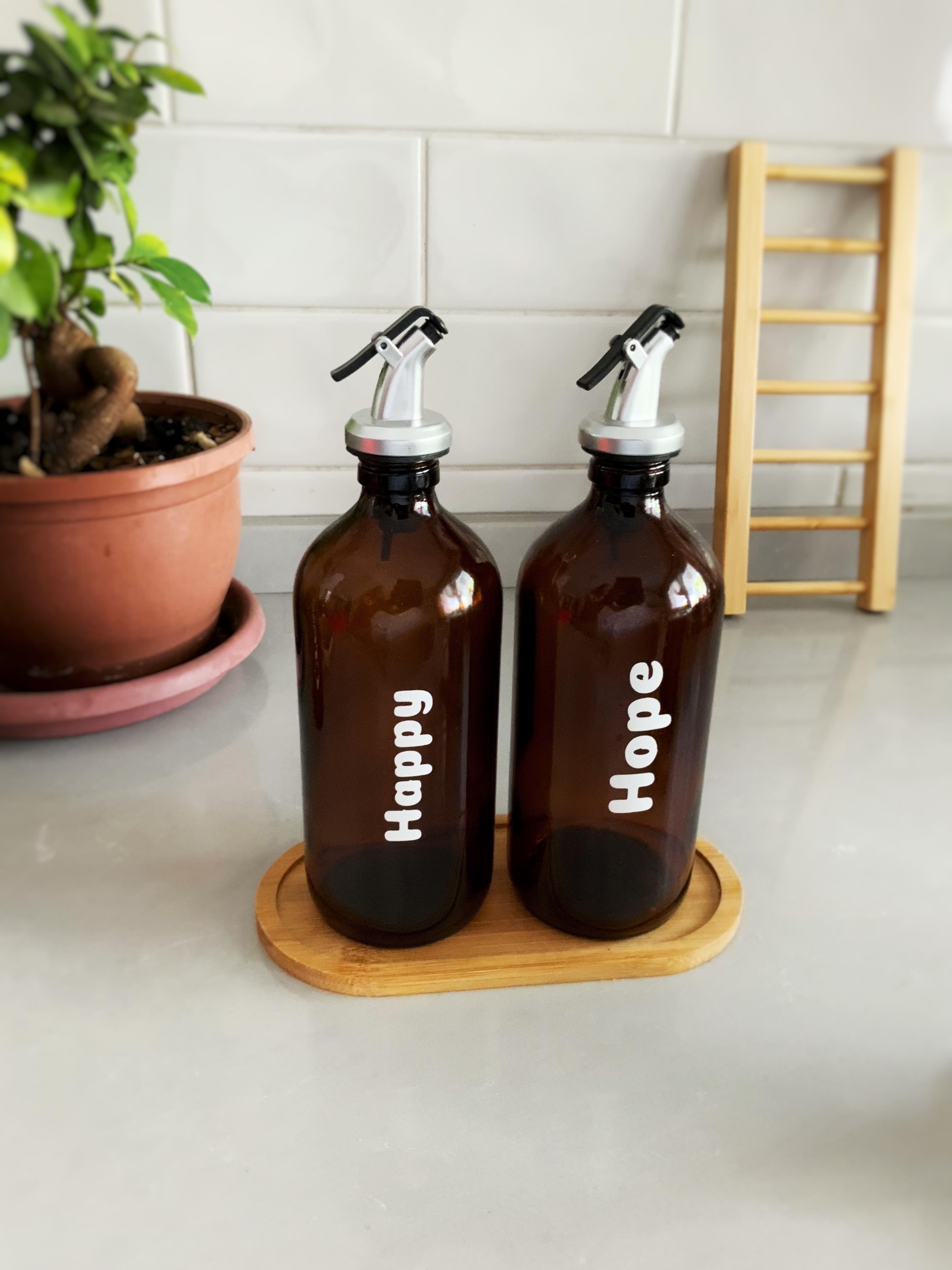 Bambu Altlıklı Yağdanlık Seti