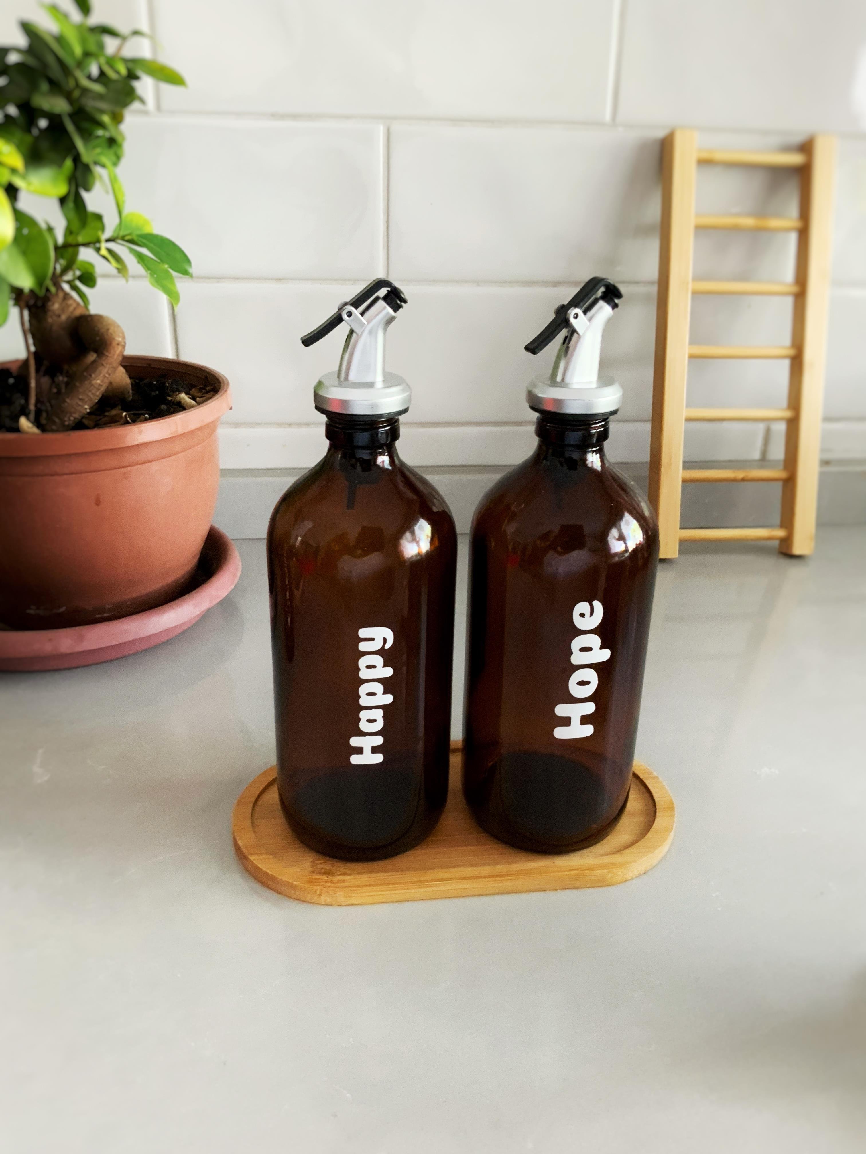 Bambu Altlıklı Yağdanlık Seti