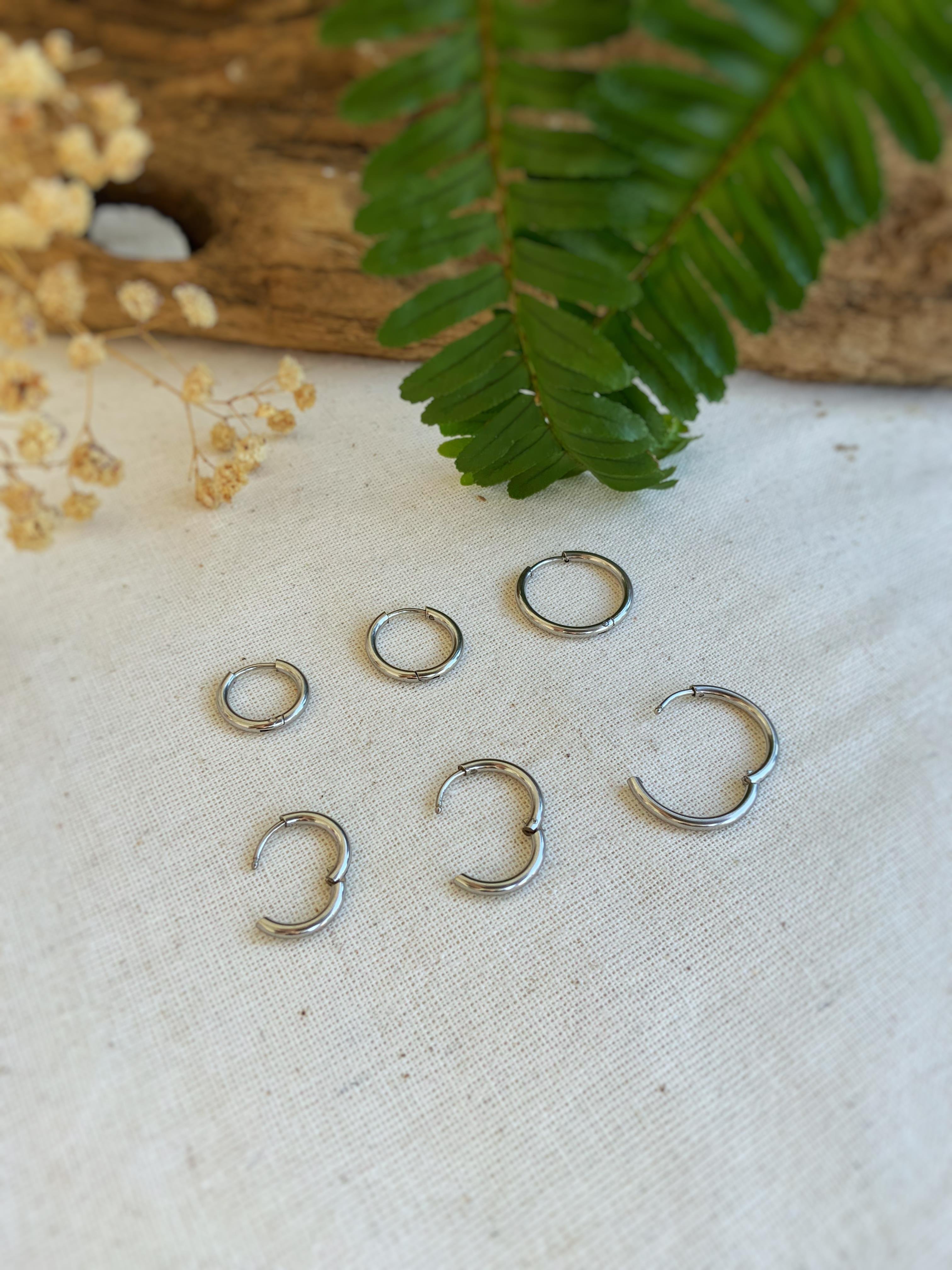 Çelik Halka Gümüş Küpe 01