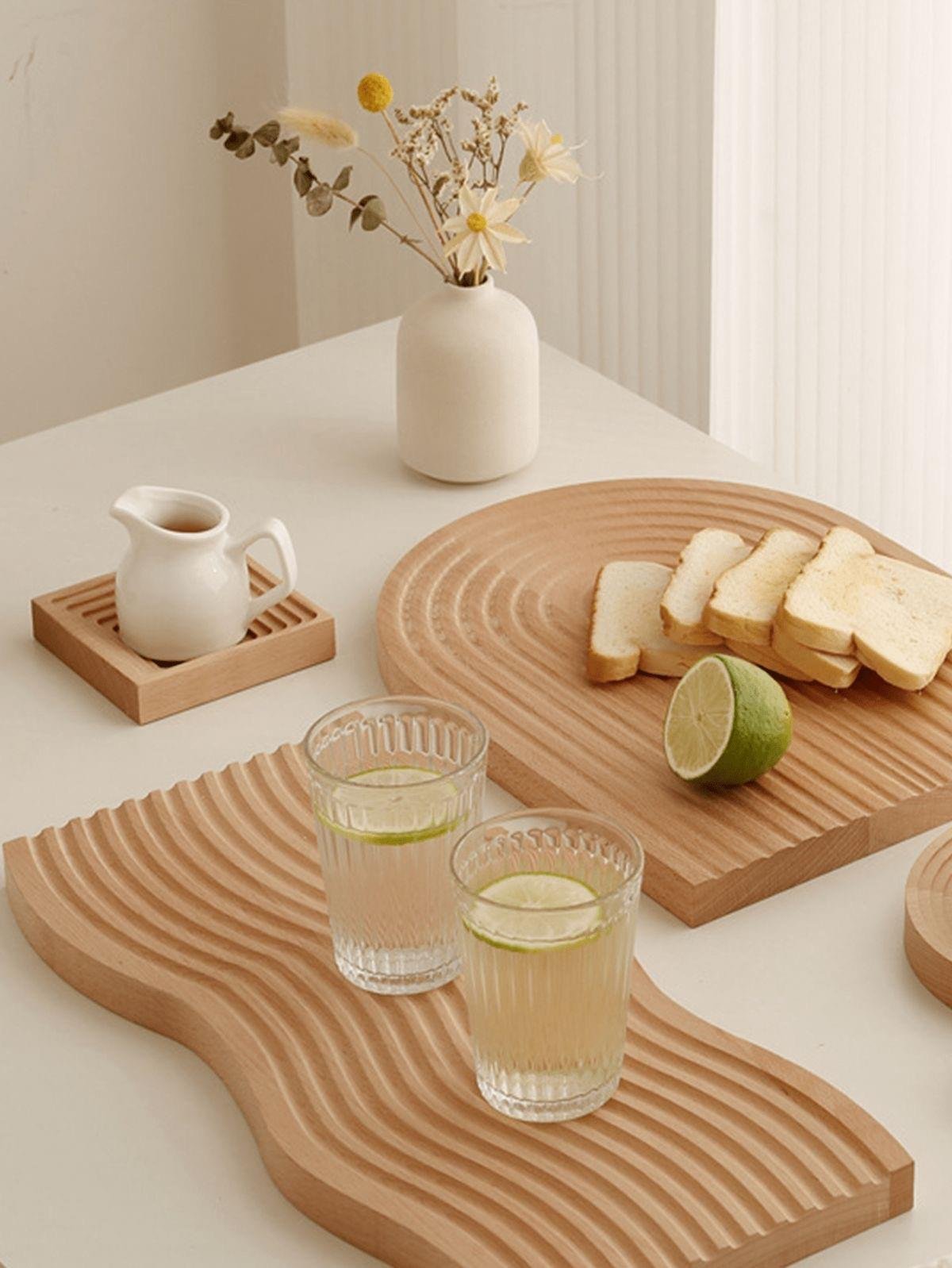 Dalgalı Bambu Sunum Tepsisi