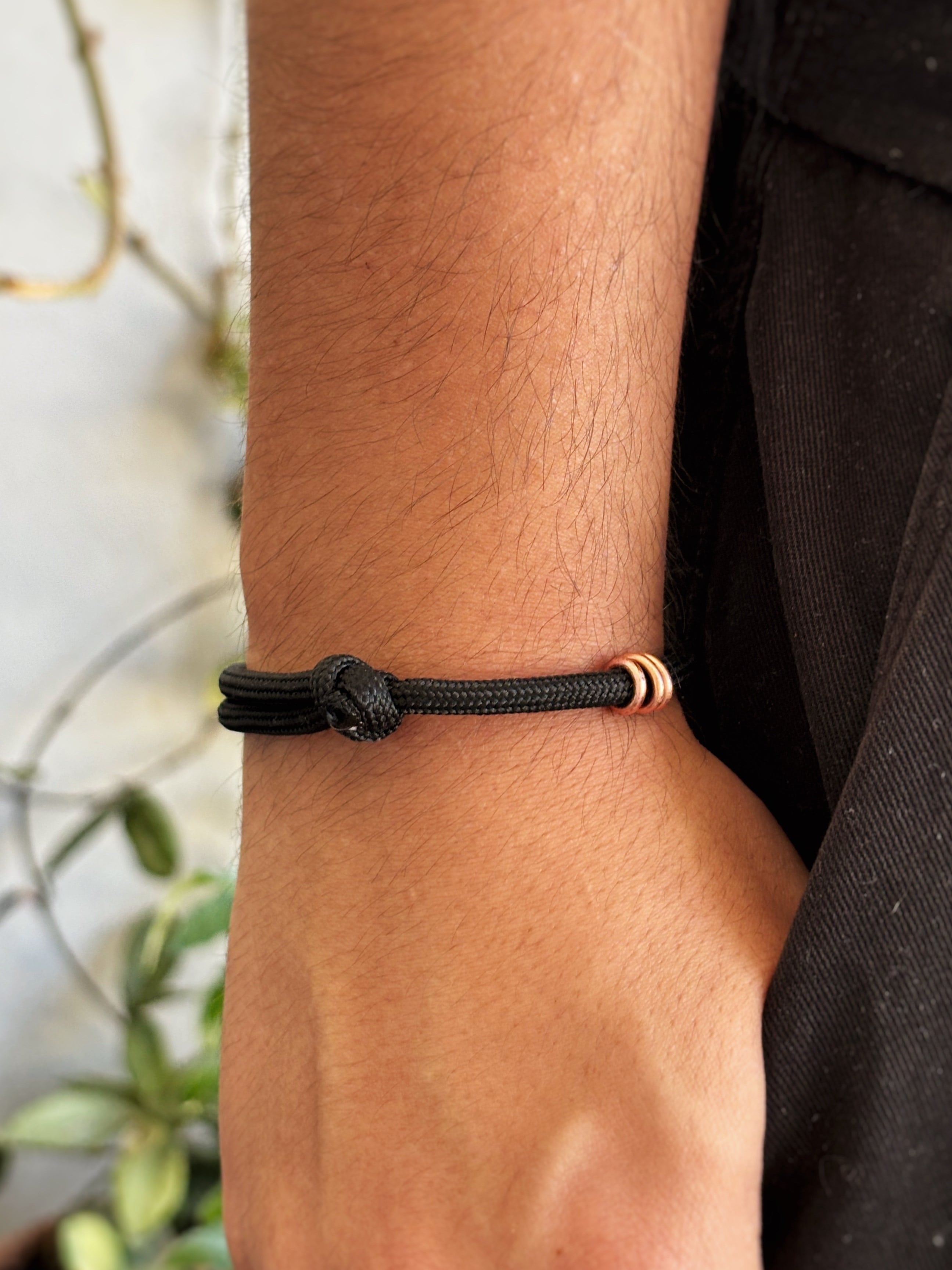 Ham Bakır Detaylı Unisex Bileklik 