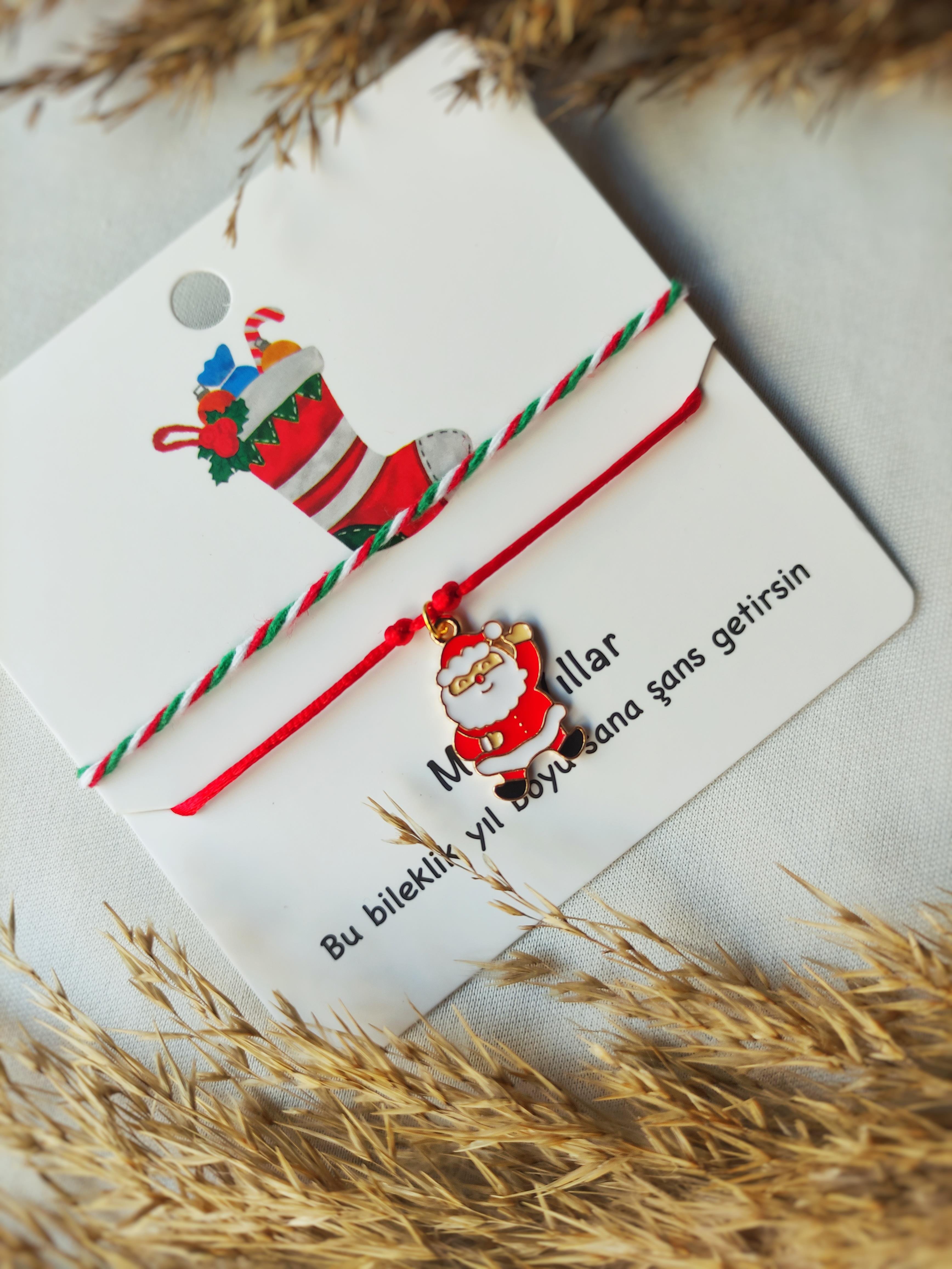 Noelbaba Mine İşlemeli Yılbaşı Bilekliği