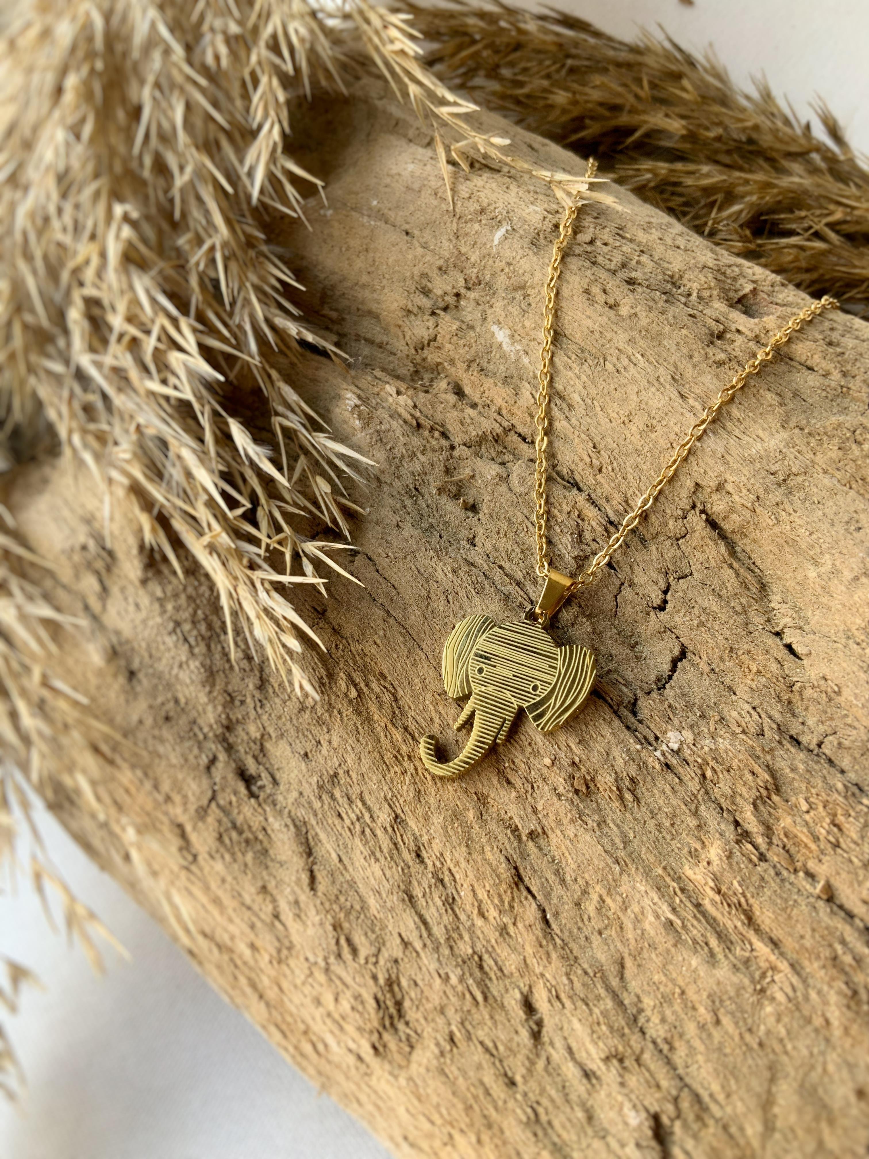 Şans Fili Çelik Kolye