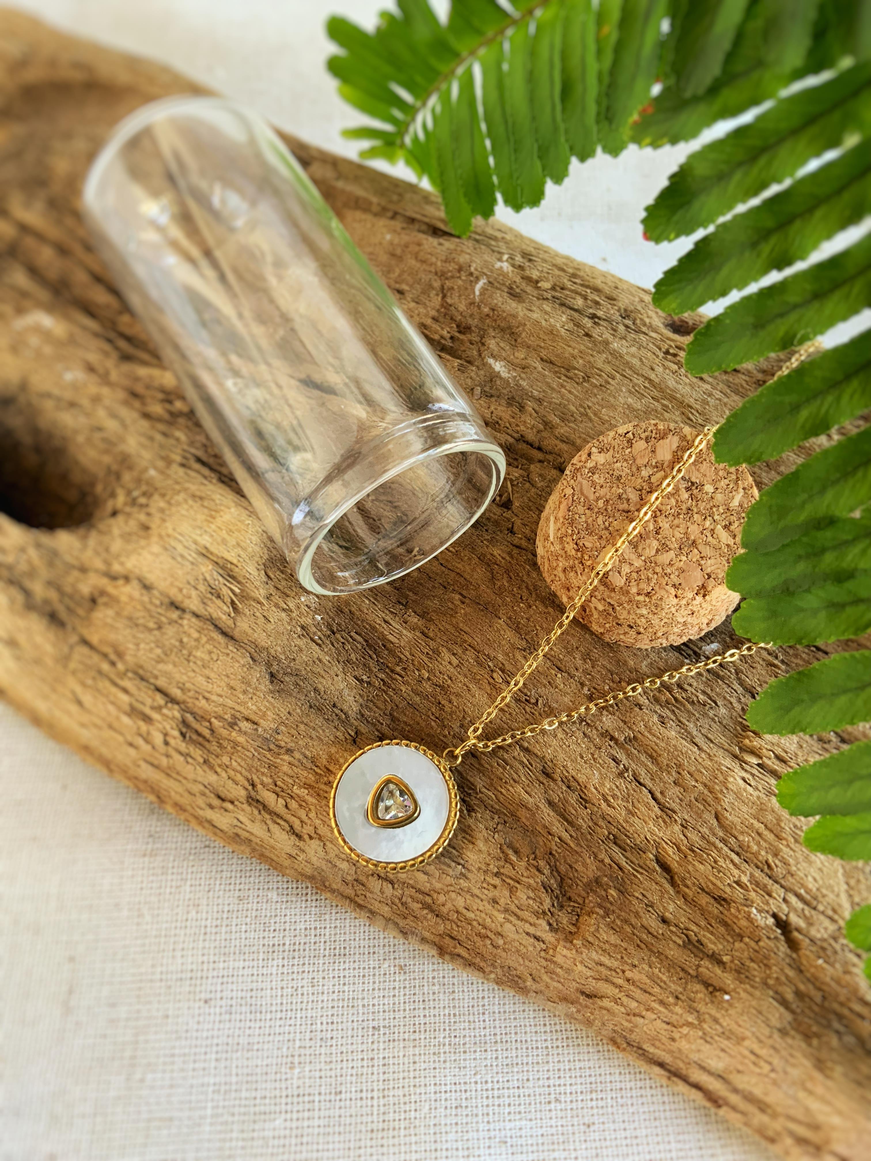 Sedefli Çelik Kolye