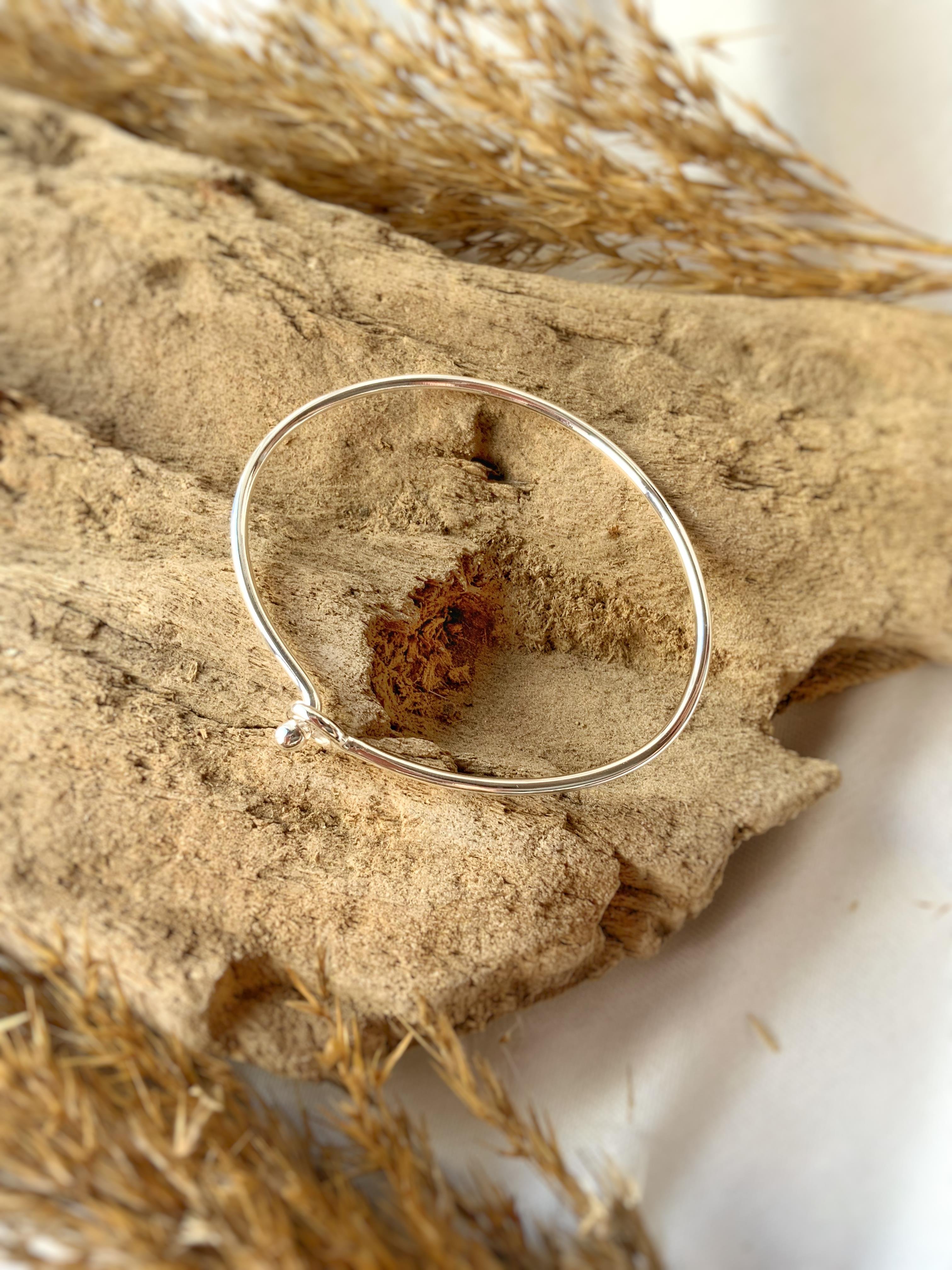 Unisex Basic Gümüş Kelepçe Bileklik