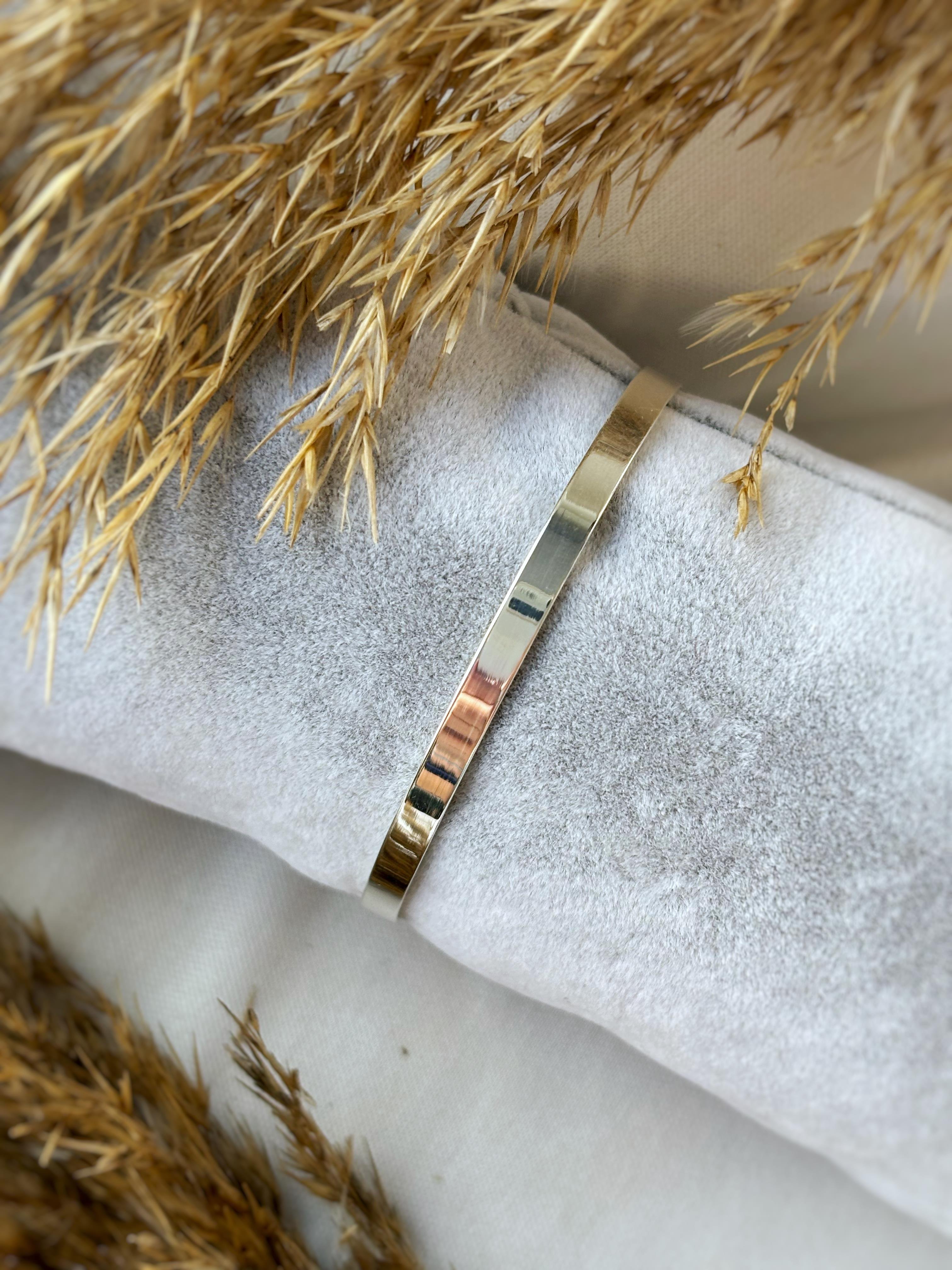 Unisex Basic Gümüş Kelepçe Bileklik