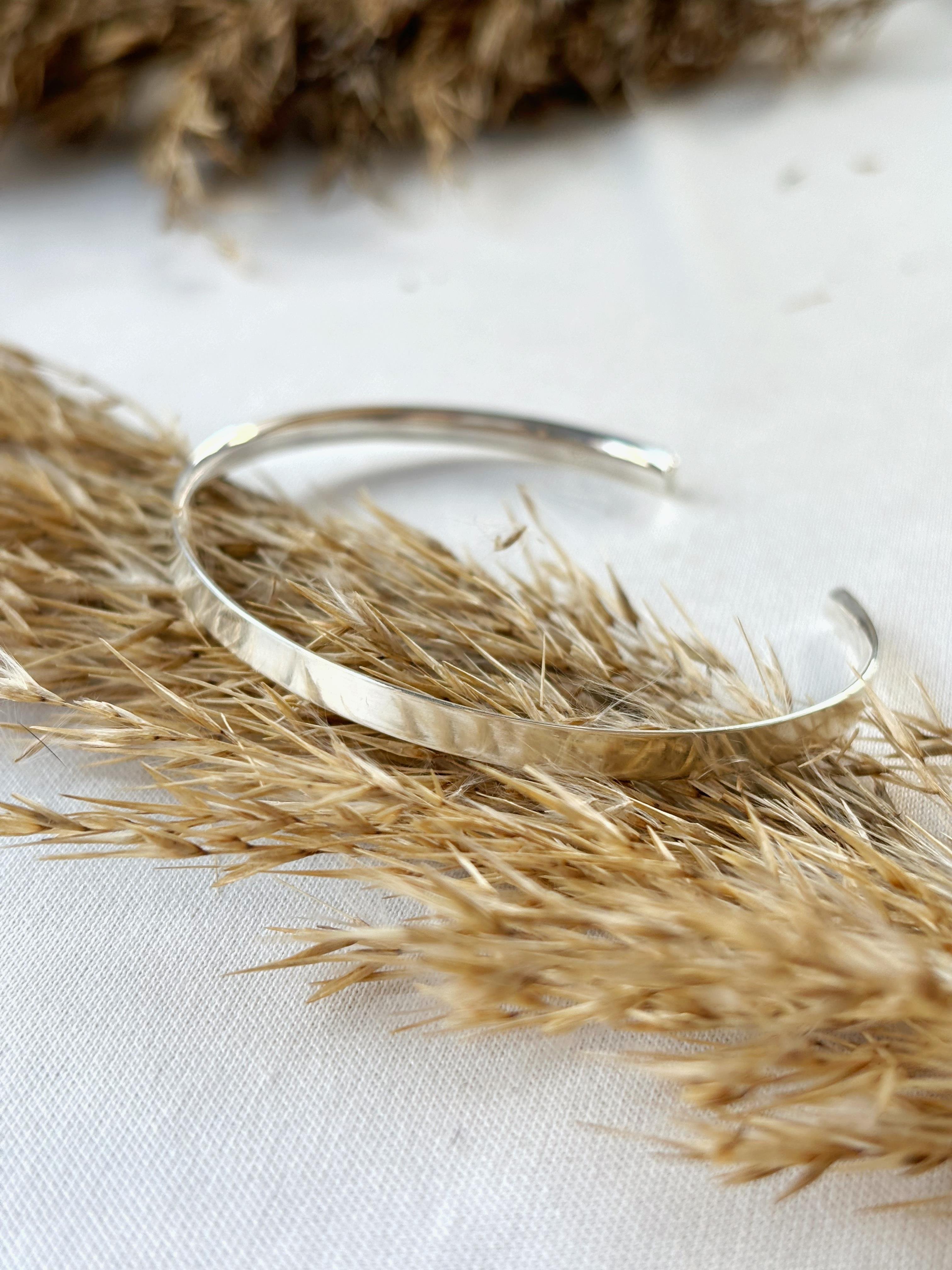 Unisex Basic Gümüş Kelepçe Bileklik