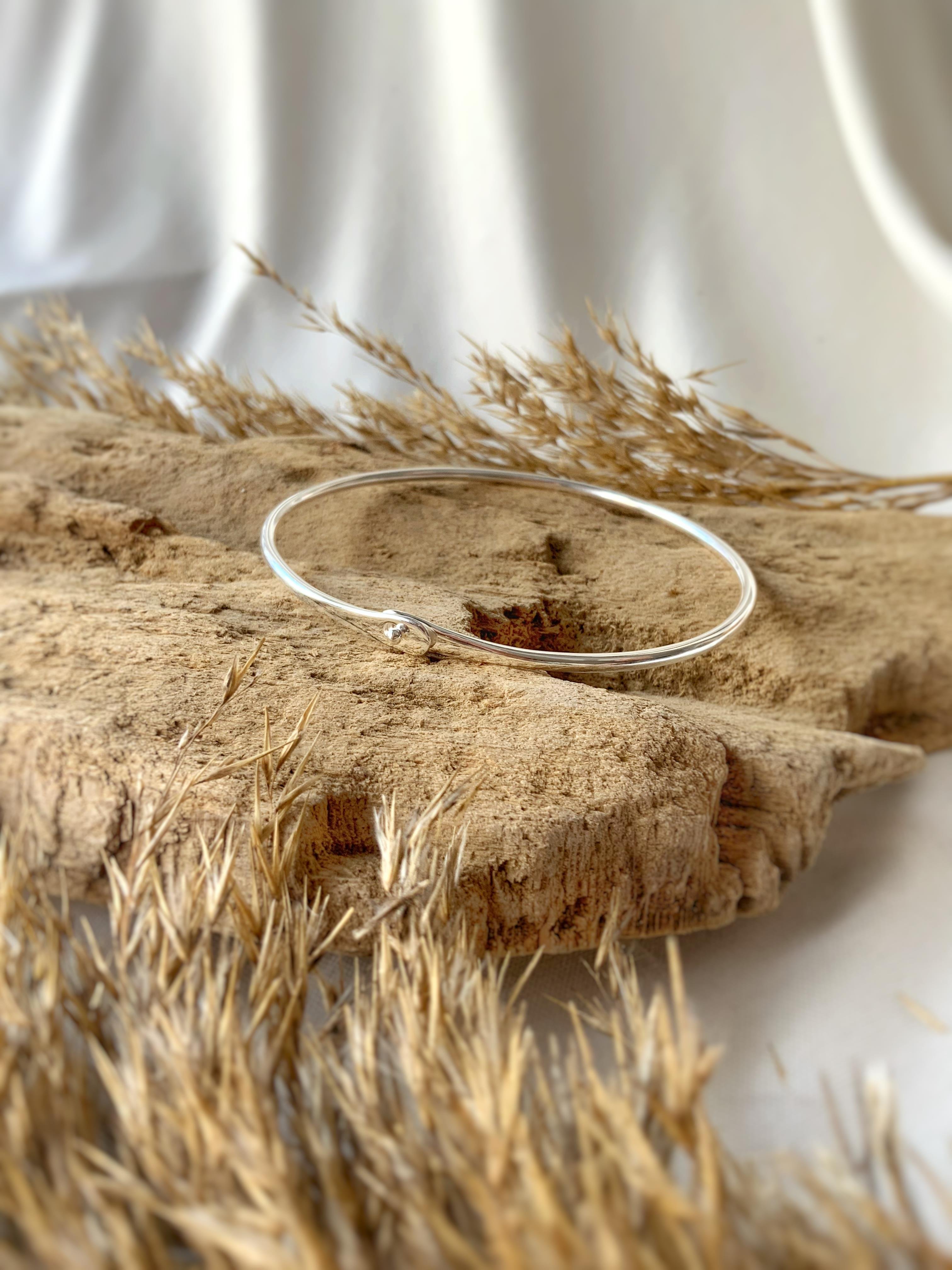 Unisex Basic Gümüş Kelepçe Bileklik