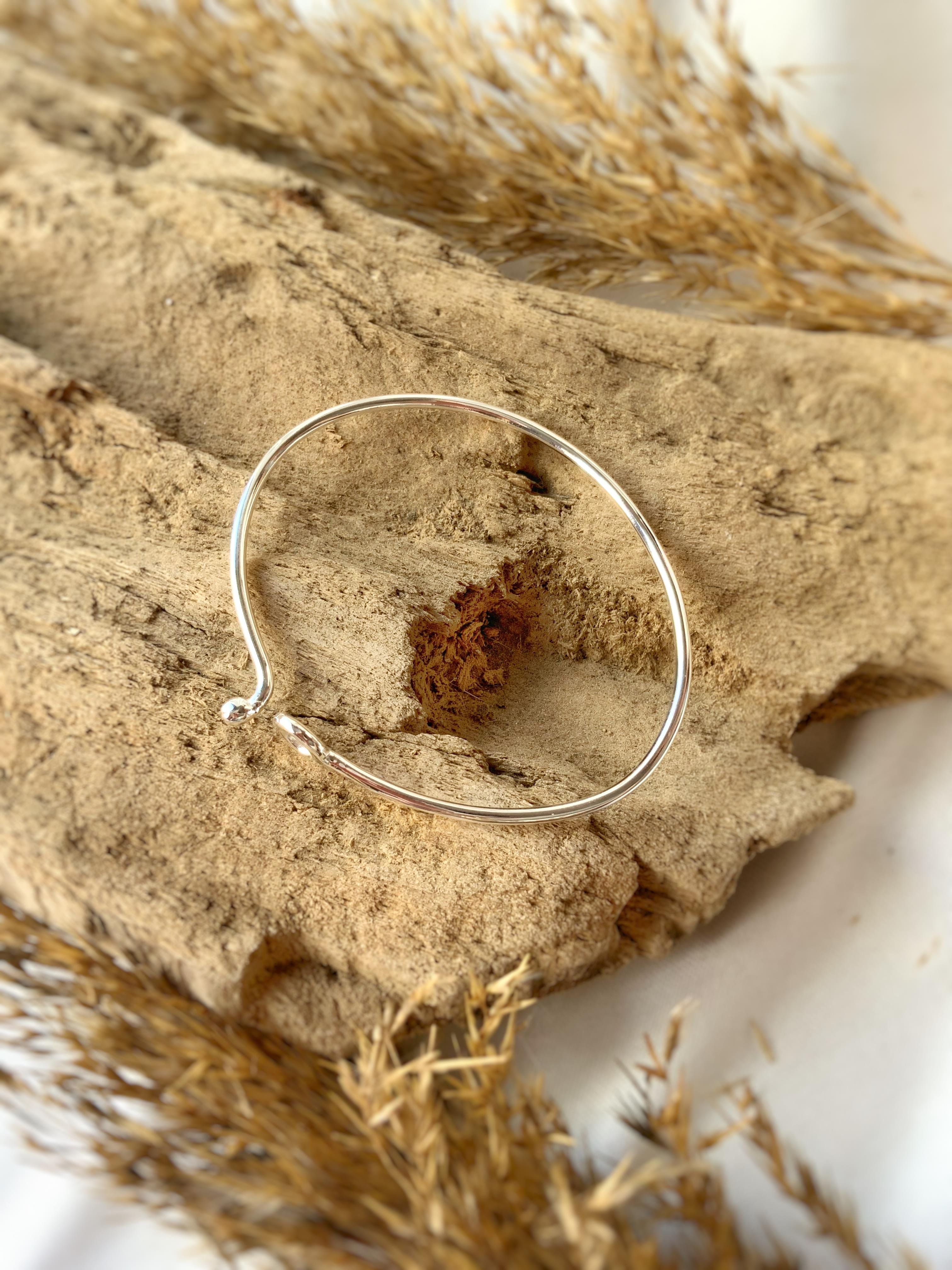 Unisex Basic Gümüş Kelepçe Bileklik