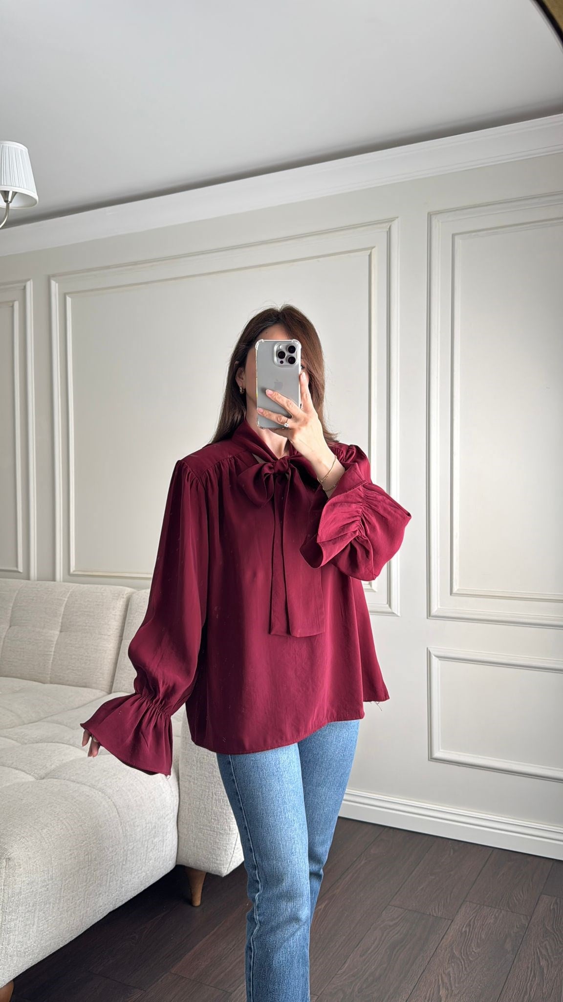 BLUZBüşceMODAL BLUZ BORDO