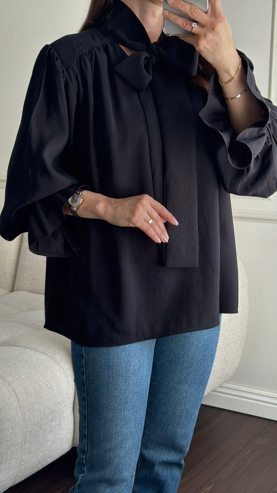 BLUZBüşceMODAL BLUZ SİYAH