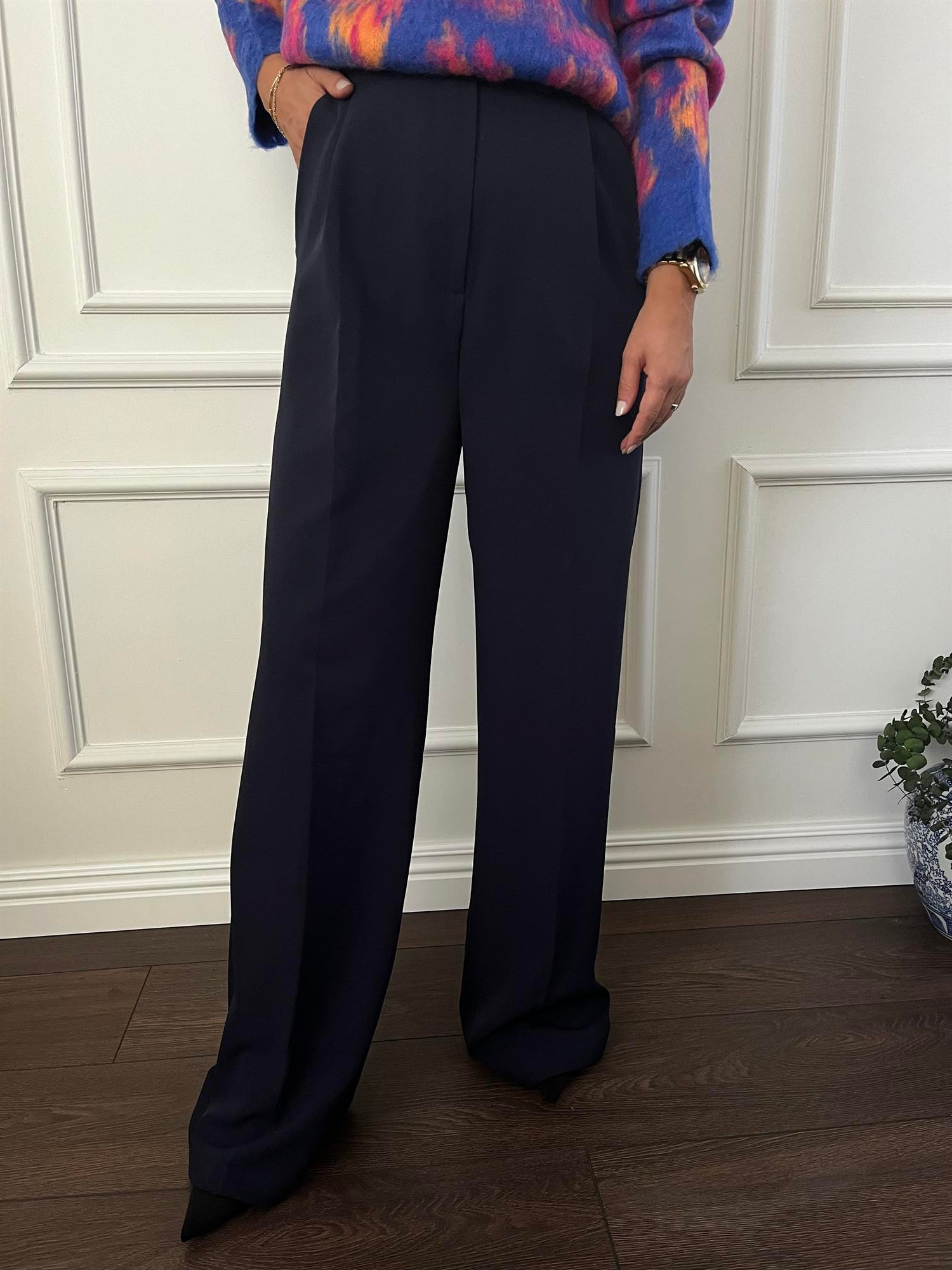 LACİVERT BOL KUMAŞ PANTALON