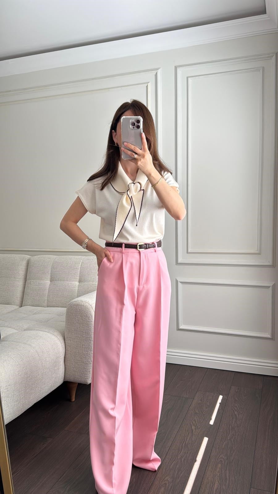 PANTOLONBüşcePALAZZO PANTOLON PEMBE