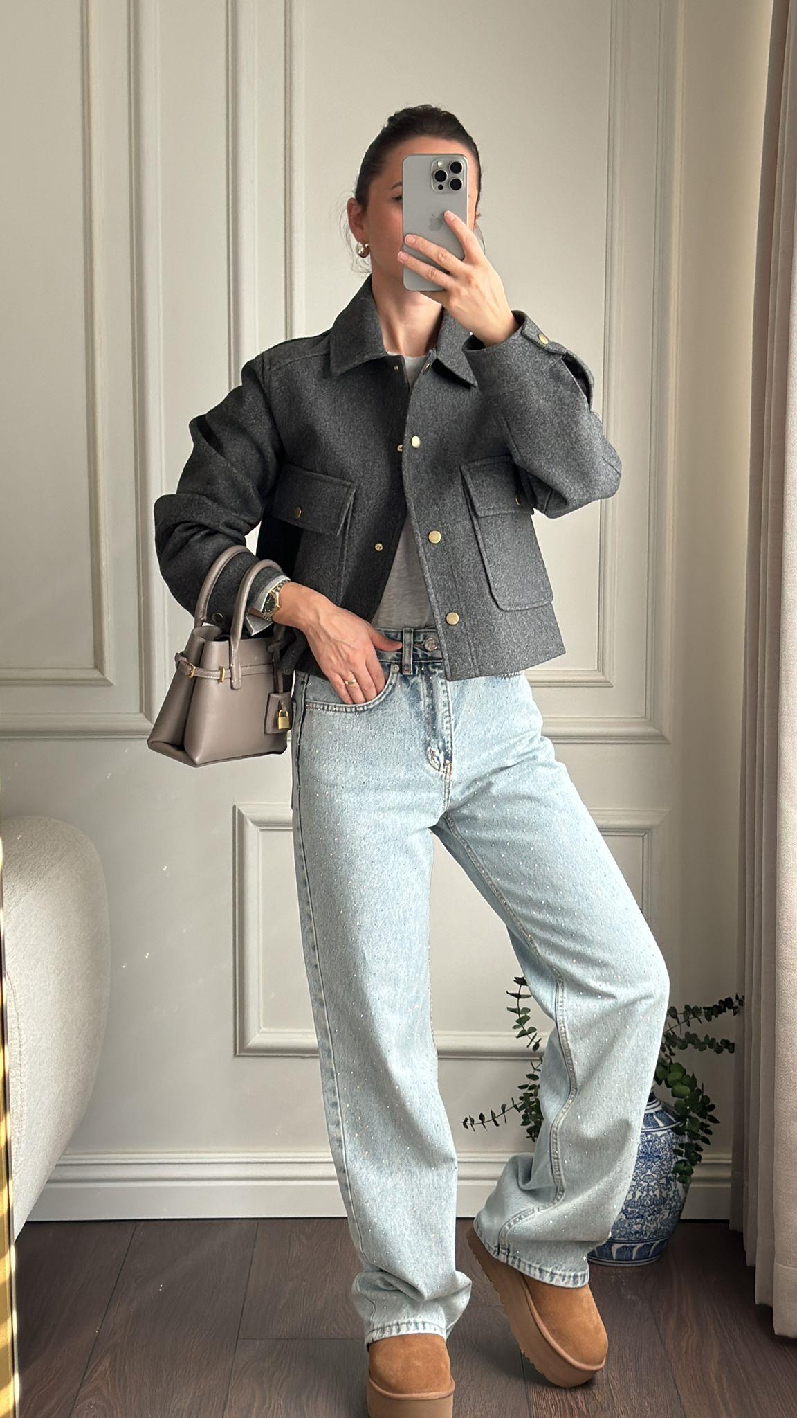 PANTOLONBüşceTAŞLI MAVİ DENİM PANTOLON