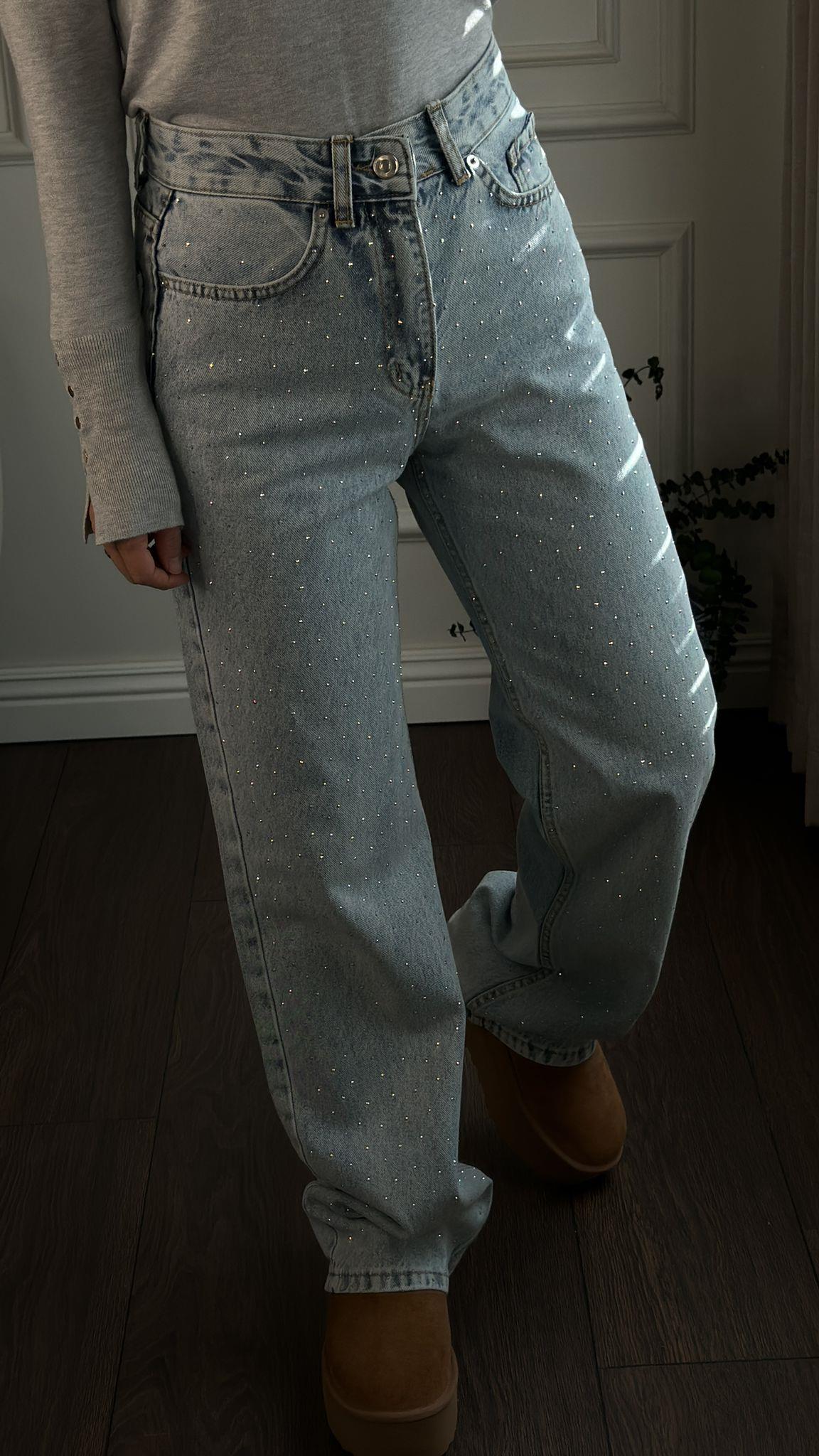 PANTOLONBüşceTAŞLI MAVİ DENİM PANTOLON