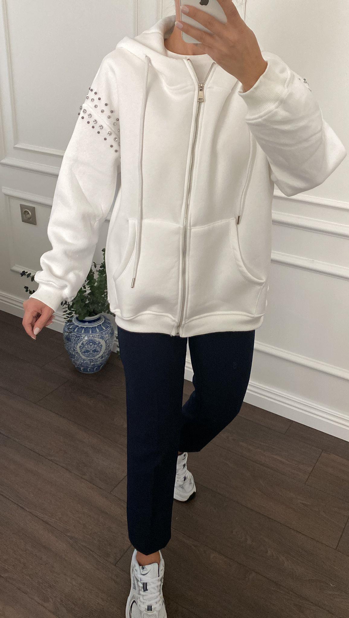 SWEAT TAŞLI BEYAZ