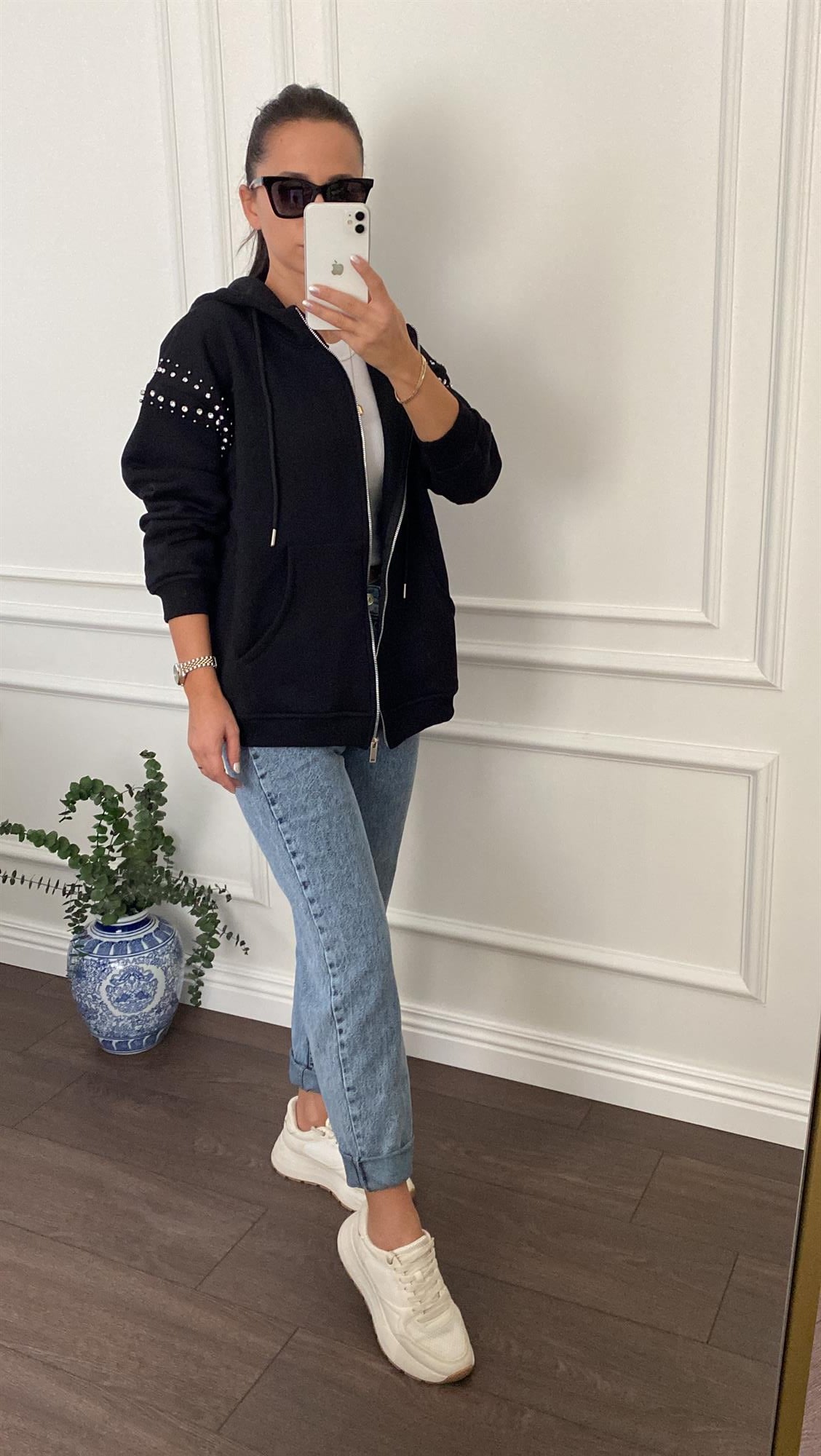 SWEAT TAŞLI SİYAH