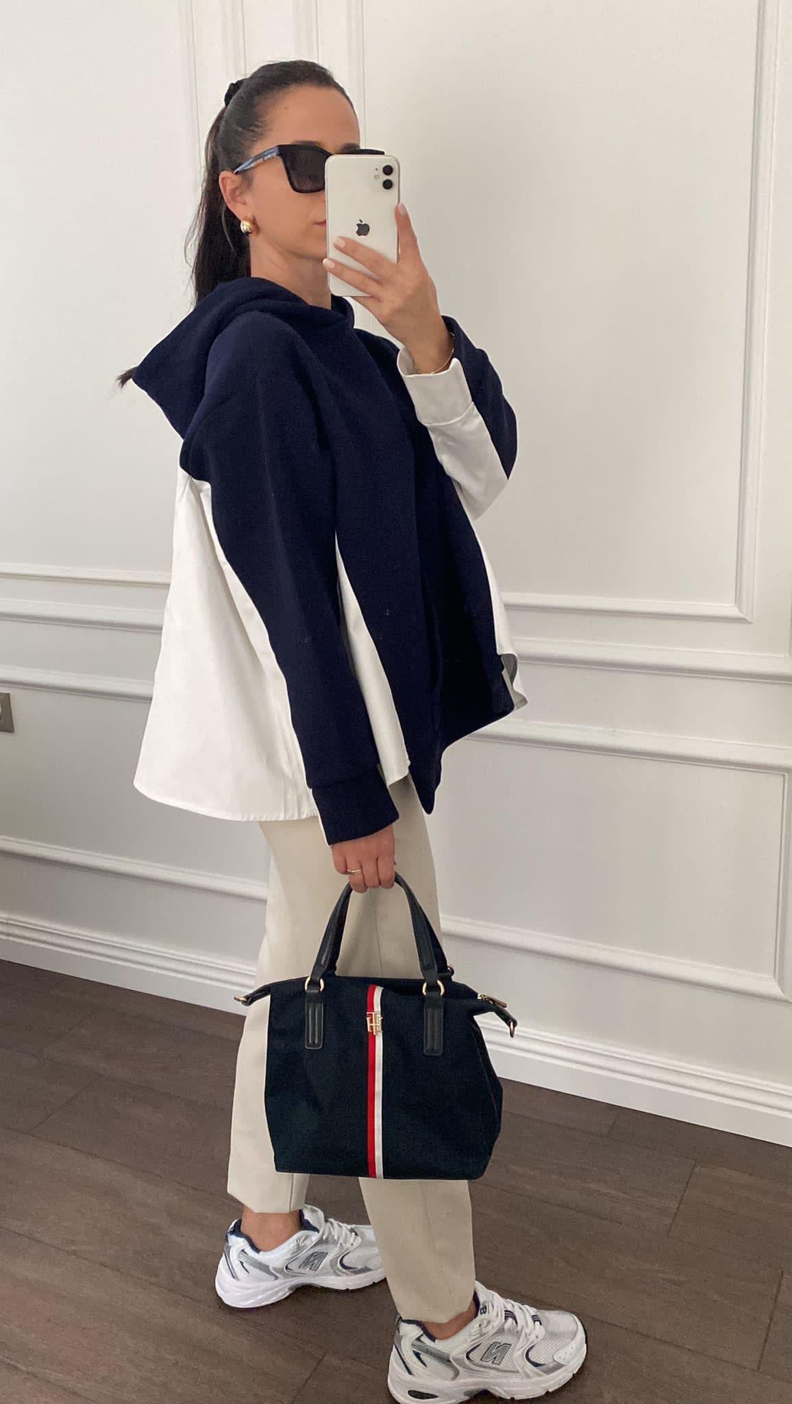 SWEATSHİRTBüşceGÖMLEK DETAYLI LACİVERT SWEAT