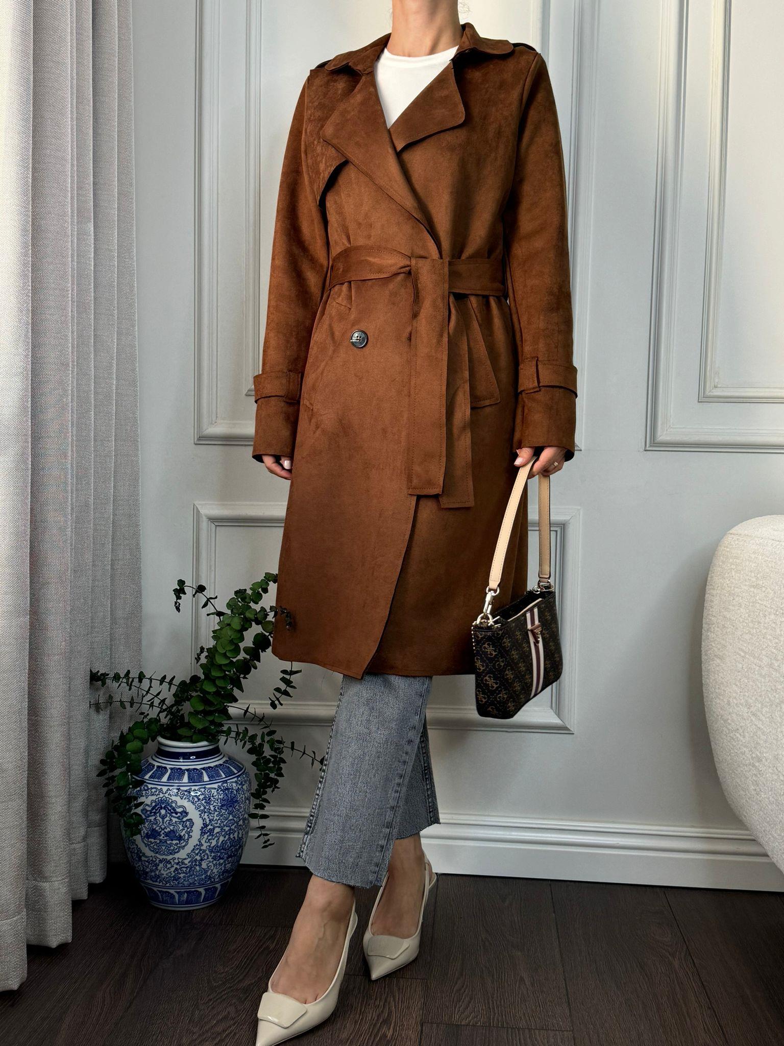 TRENCKOTBüşceSÜET TRENCKOT TABA
