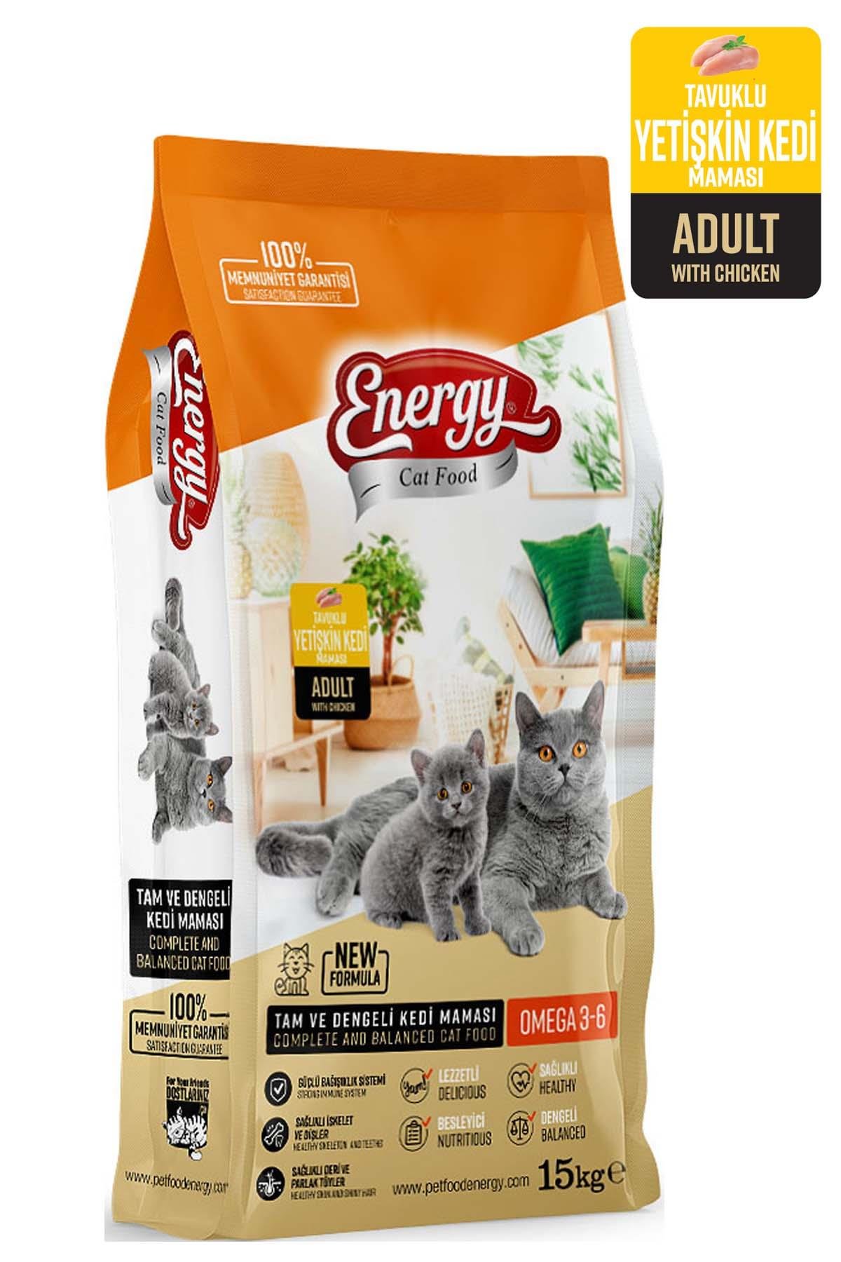 ENERGY YETİŞİKİN TAVUKLU KEDİ MAMASI 15 KG 2 ADET