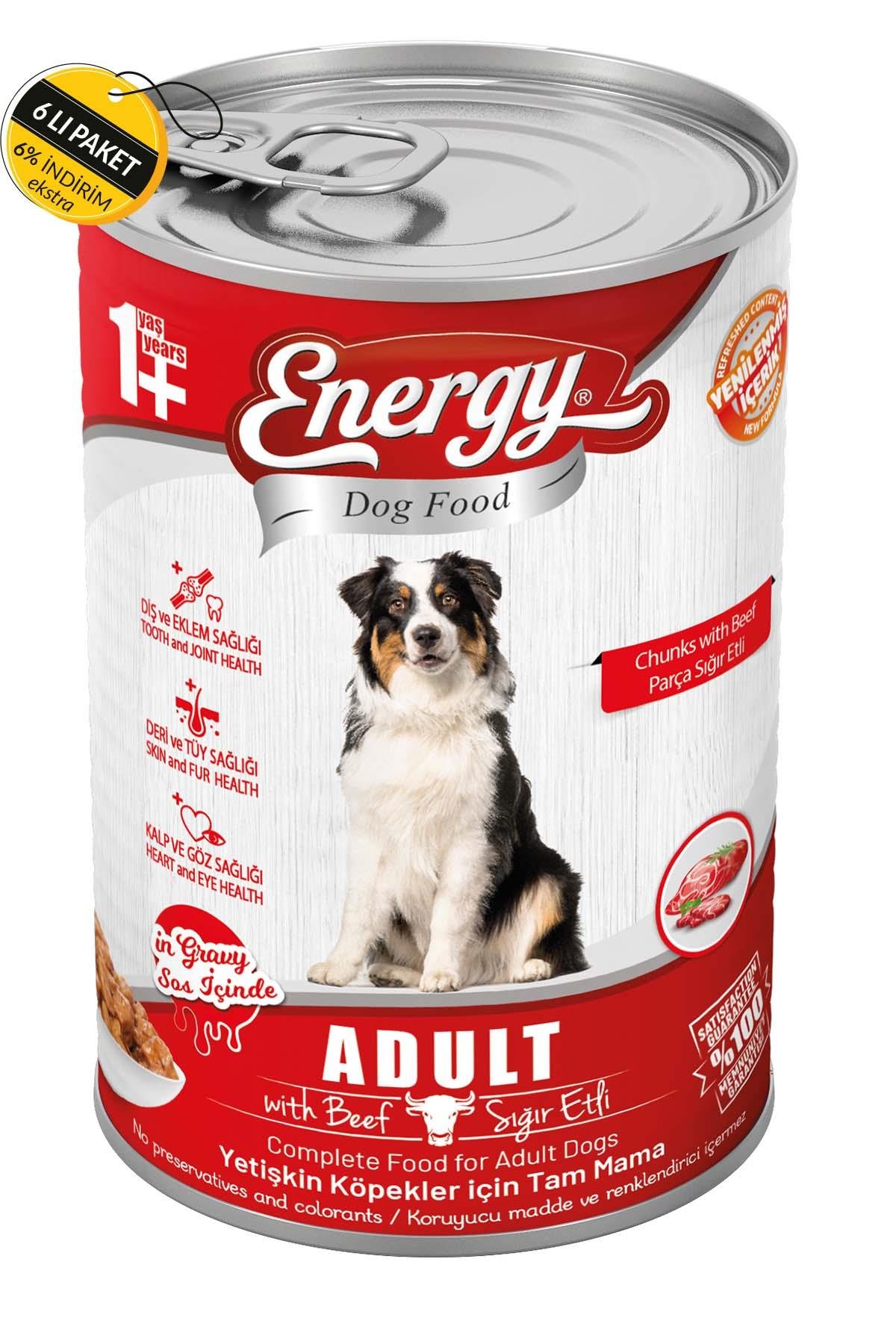 Energy Kuzu Etli Yetişkin Islak Köpek Maması 400 g Özel Koli (6 Adet)