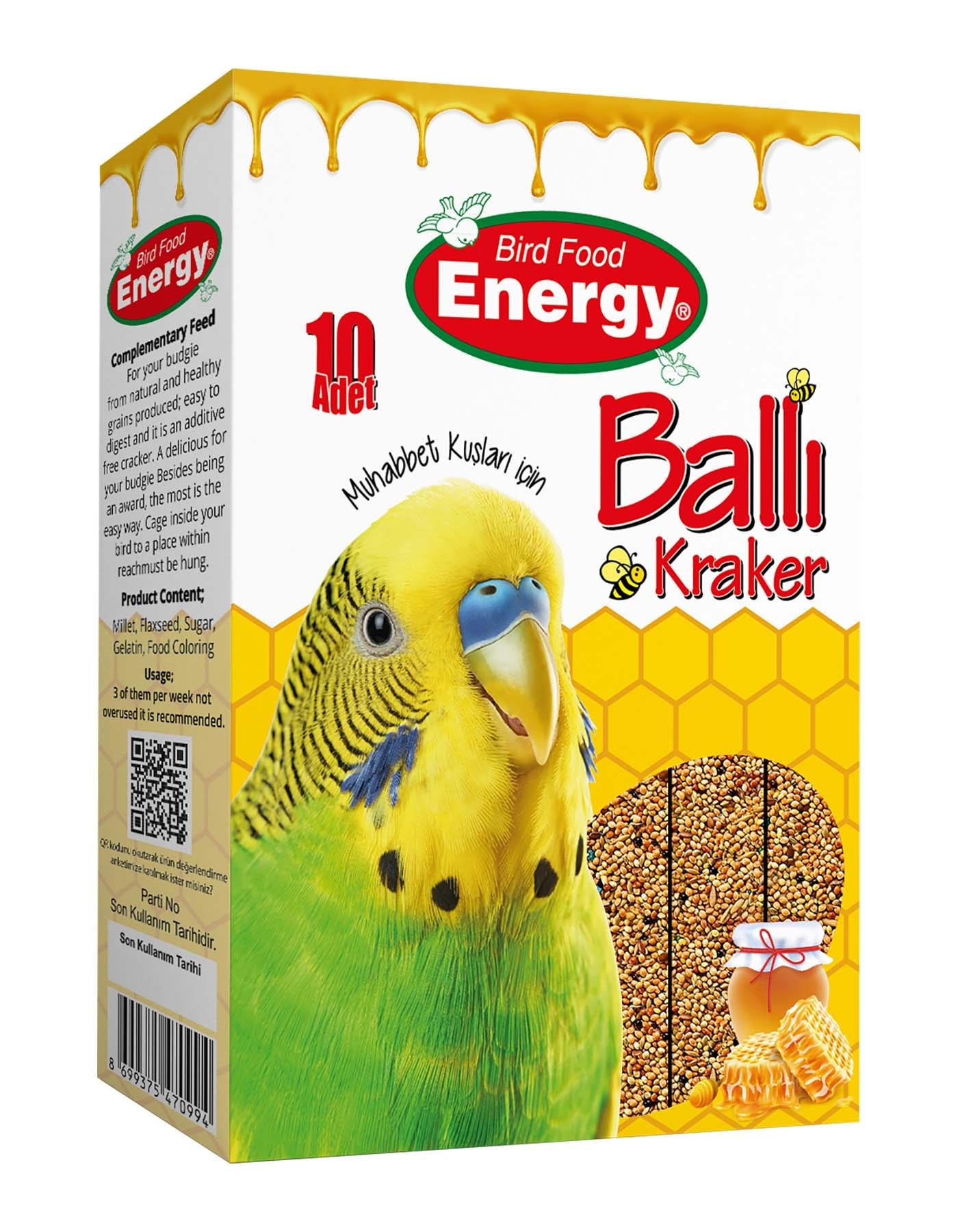 Energy 10'lu Ballı Muhabbet Kuşu Krakeri