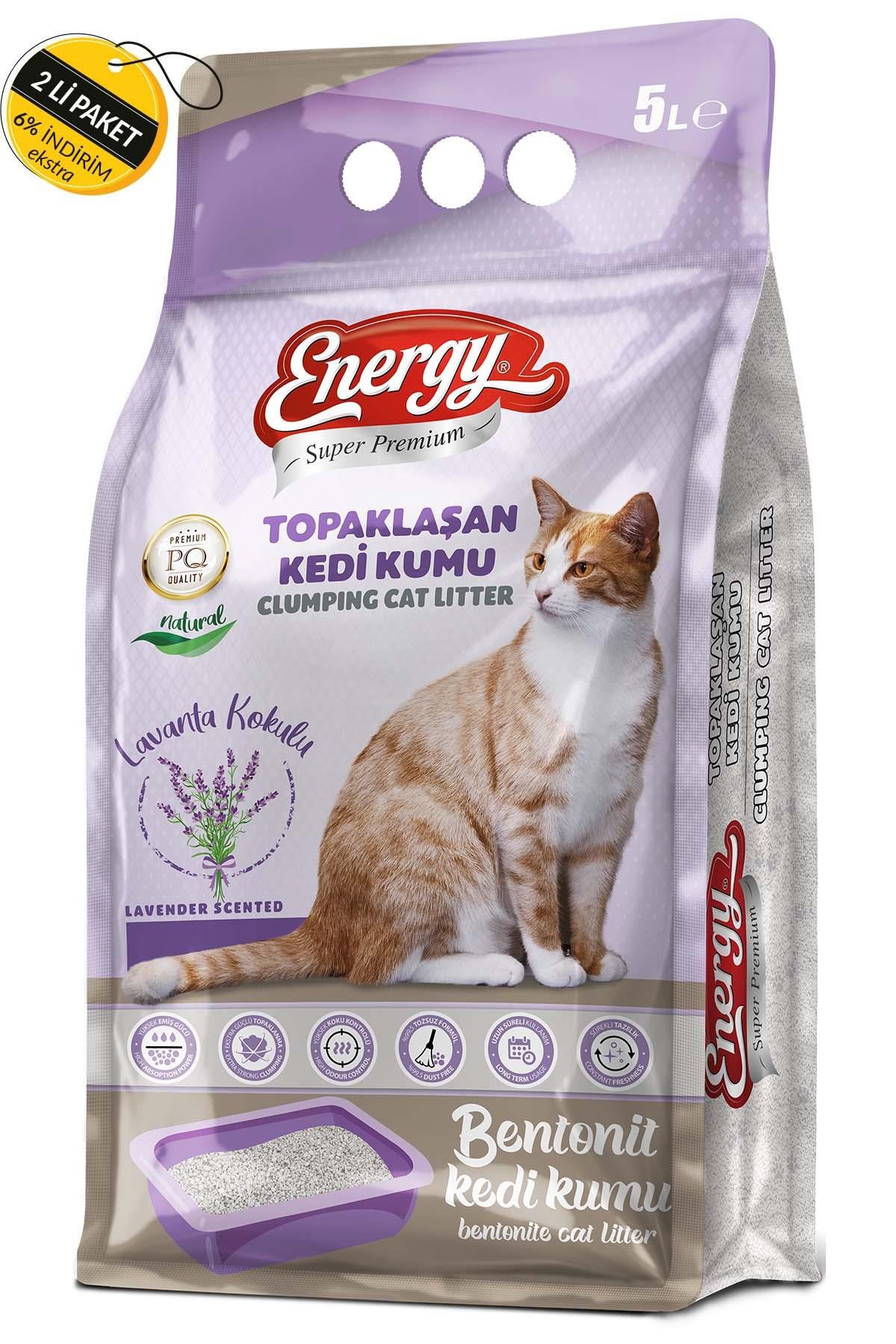 Energy Bentonit Kedi Kumu Lavanta Kokulu 5 lt ÖZEL KOLİ (2 ADET)