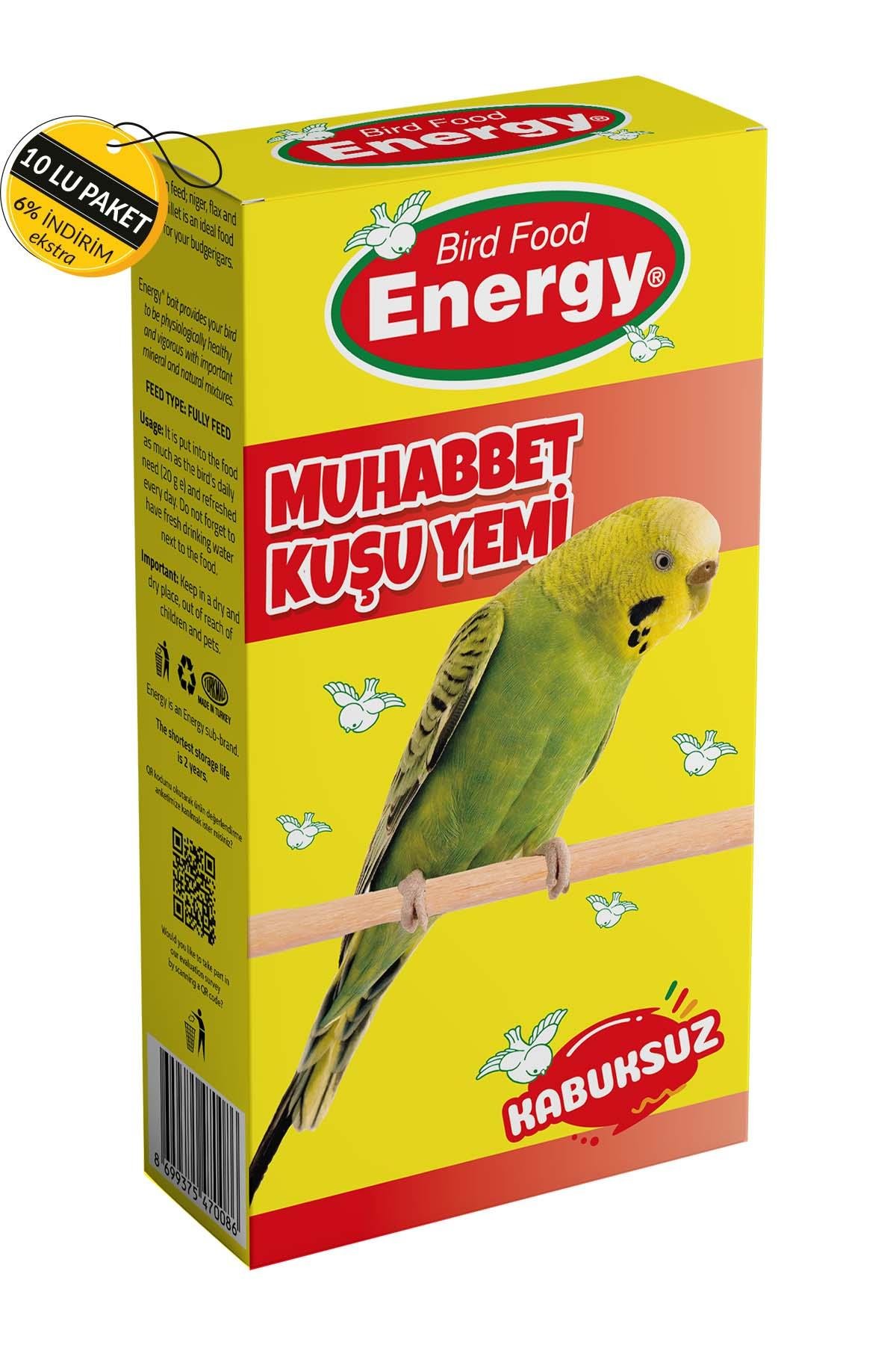 Energy Kabuksuz Muhabbet Kuşu Yemi 400 G Özel Koli (10 Adet)