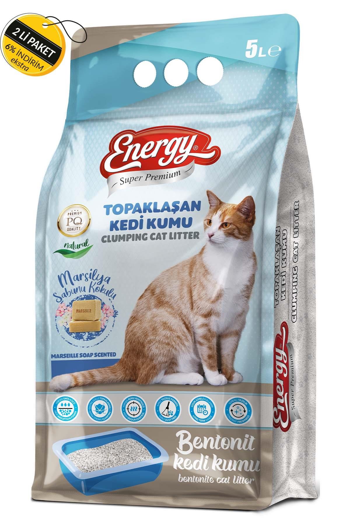 Energy Bentonit Kedi Kumu Sabun Kokulu 5 Lt Özel Koli (2 Adet)