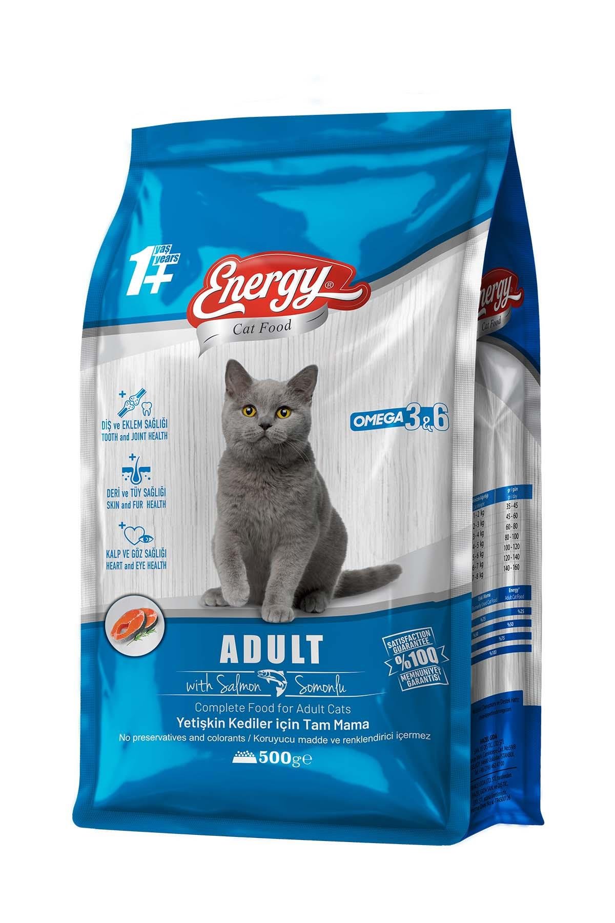 ENERGY SOMONLU YETİŞKİN KEDİ MAMASI 500 GRAM 6 ADET 