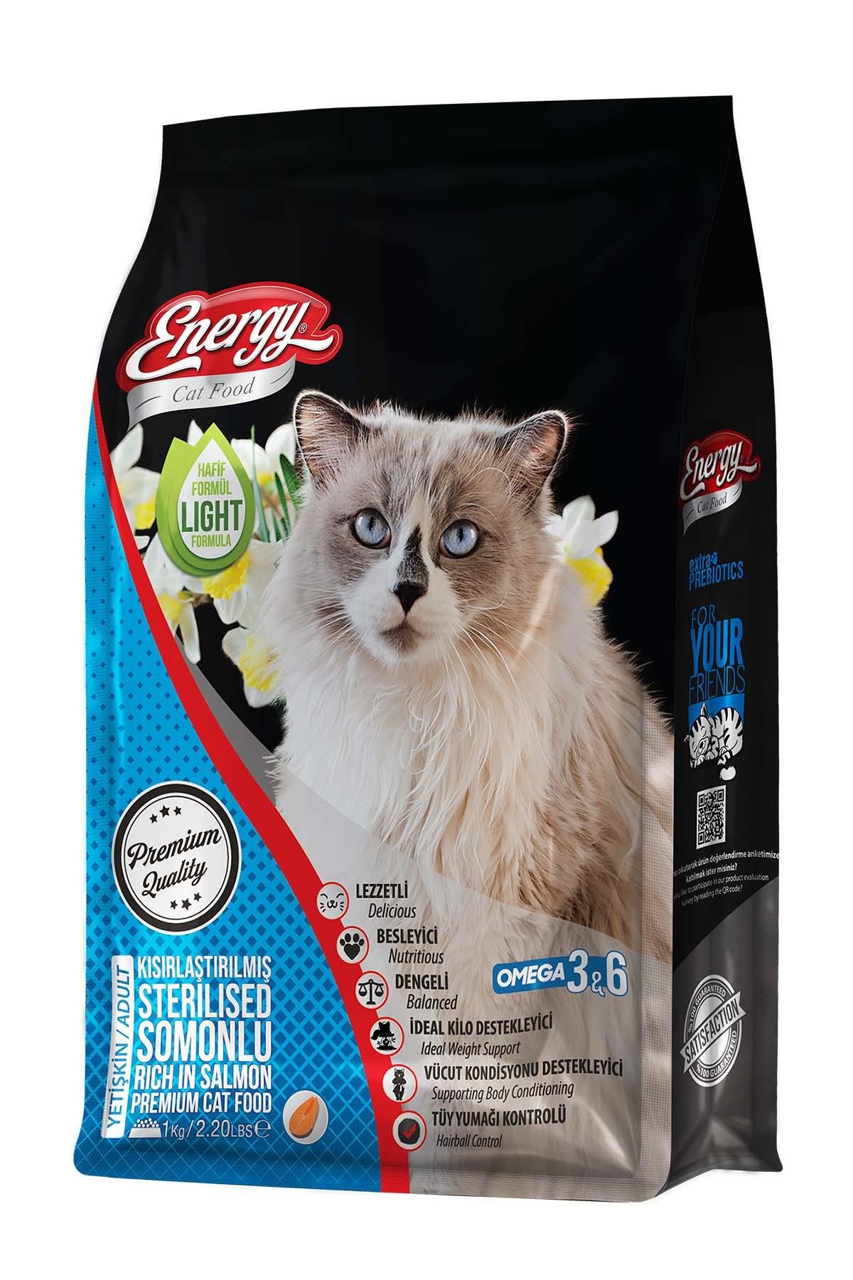 ENERGY SOMONLU KISIRLAŞTIRILMIŞ KEDİ MAMASI 1 KG 4 ADET